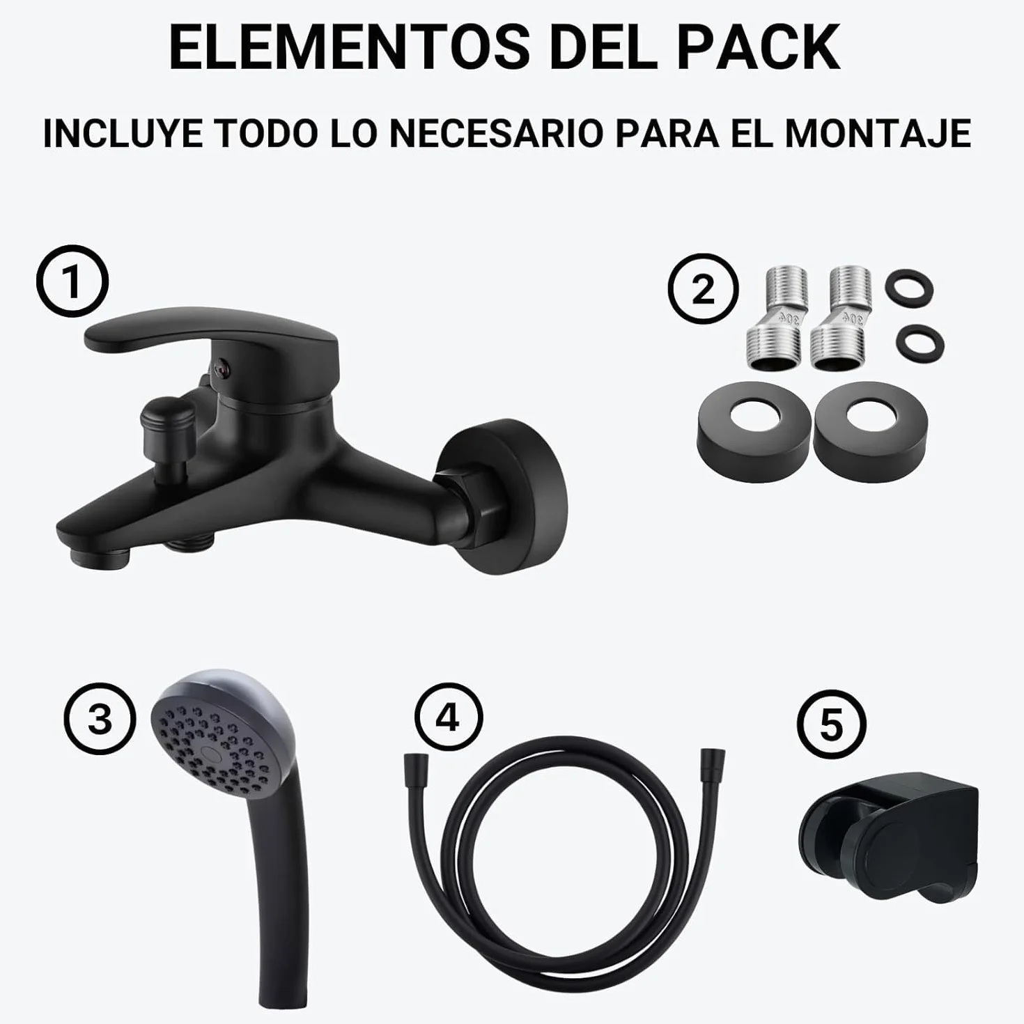 GRIFO BAÑERA NEGRO - GRIFO ducha negro - grifo de ducha negro - griferia ducha negra - grifo ducha negro mate - grifo bañera - grifo de bañera