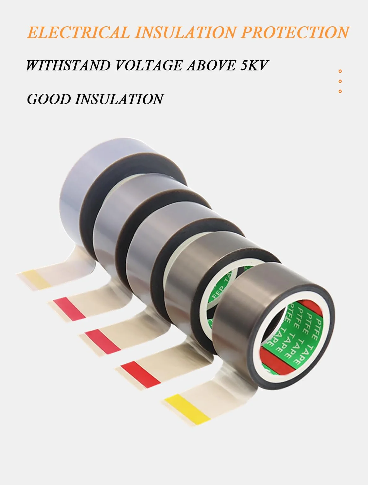Cinta de teflón de 0,13 mm de grosor y 80-100 mm de ancho, adhesiva de PTFE for máquinas selladoras al vacío e industrias eléctricas, 10 metros de largo.(80mm)