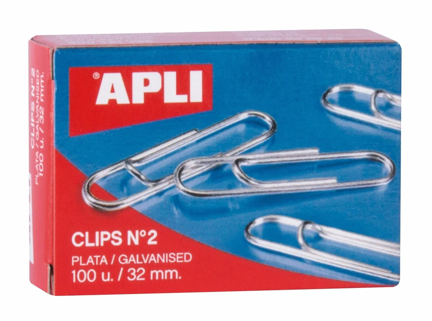 APLI Clips galvanizados 32 mm 100 u Plata