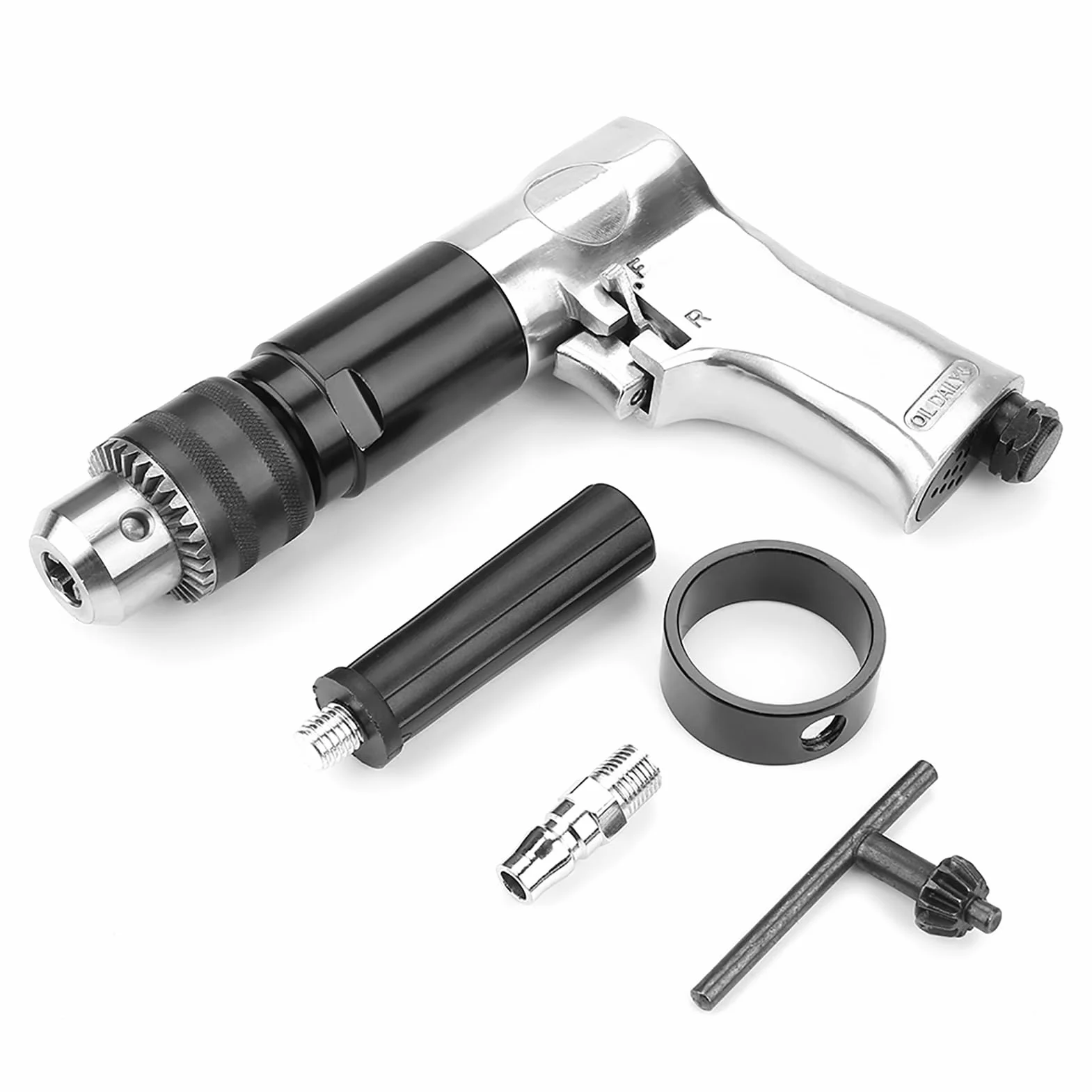 Tyenaza Taladro Neumático De Alta Resistencia De 1/2", KP - 554, Taladro Reversible CW/CCW De 900 RPM, con Mango Reversible De 360° para Operaciones De Perforación Profesionales