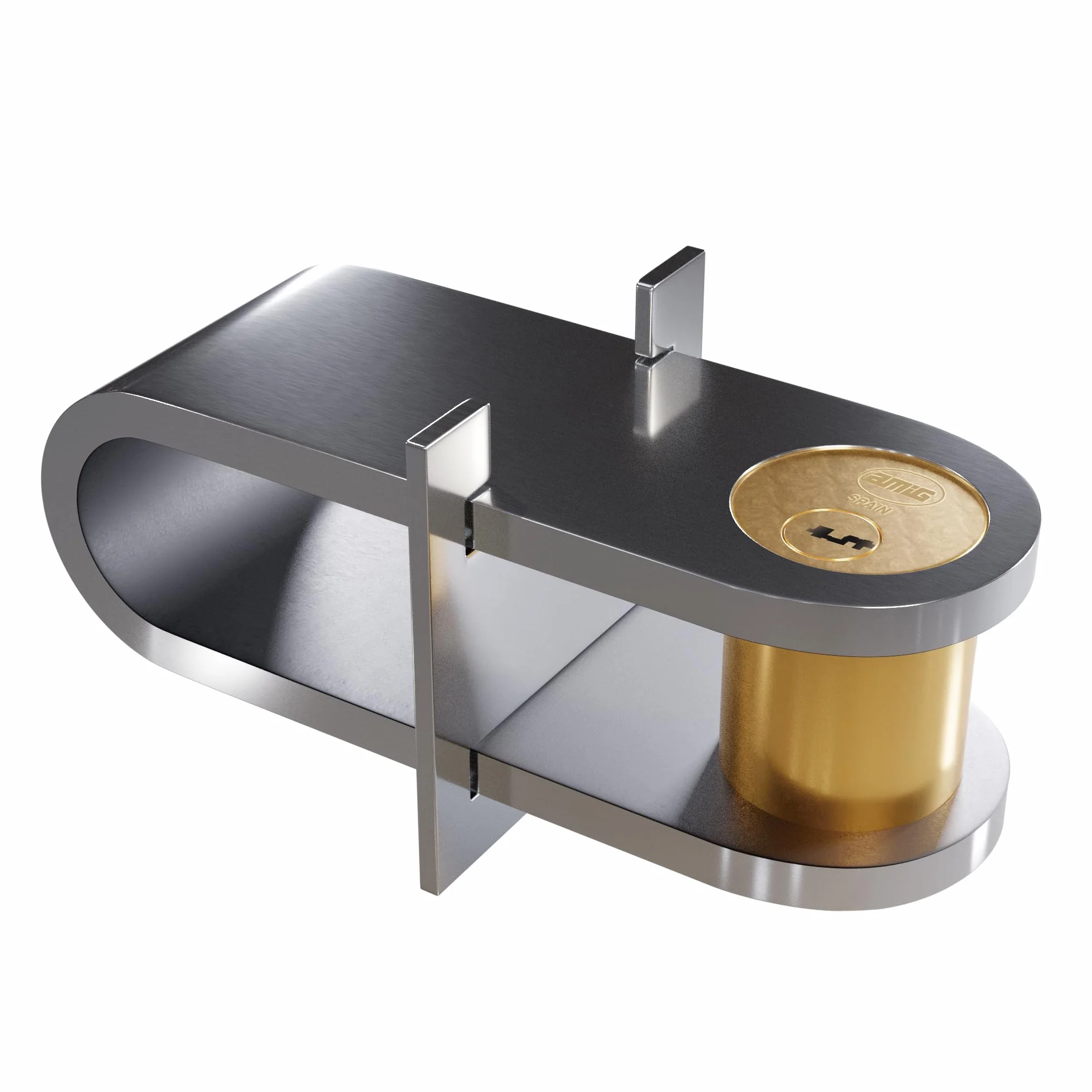 Amig - Cerradura de Alta Seguridad Modelo 680 para Puertas de Ballesta - Latón Cromado Brillo - Incluye 3 Llaves de Puntos - 115 x 40 mm - Ideal para Cierres Extensibles y Cancelas
