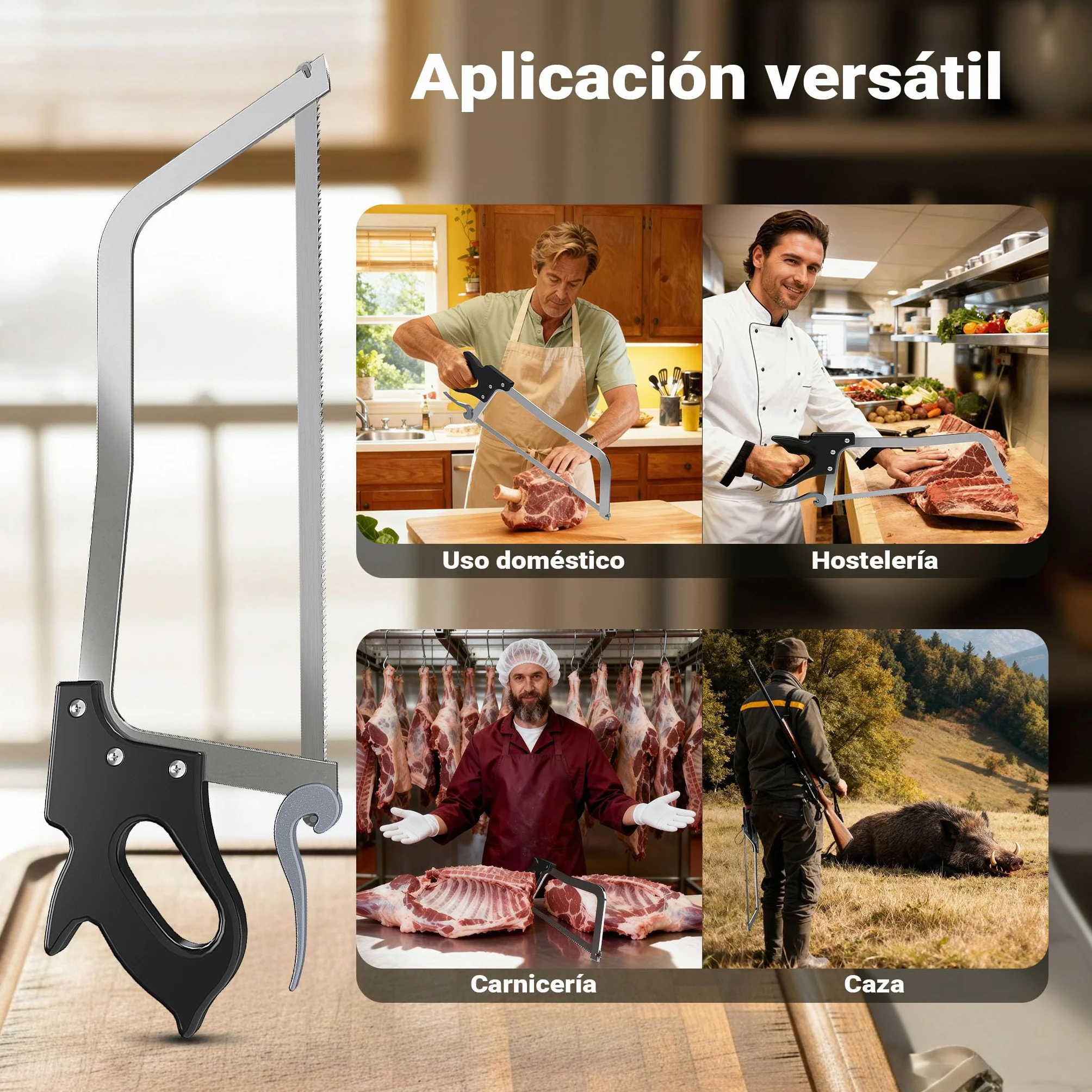 XL Sierra manual carnicero Carne Huesos Carnicería profesional Hostelería Cocina Caza Despiece Corte