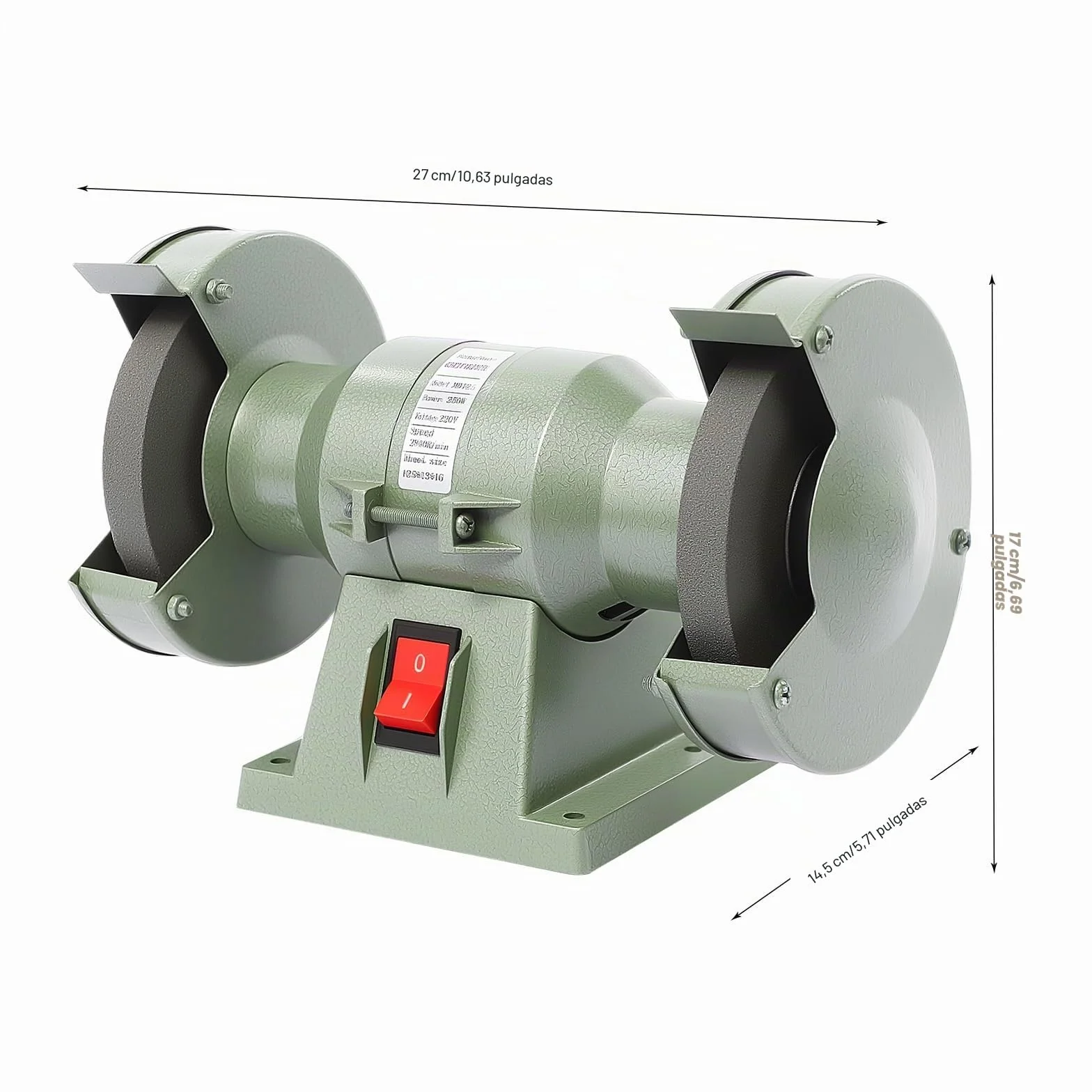 Mini Lijadora de Banda, Amoladora Doble 250 W 220 V Ø 12,5 cm