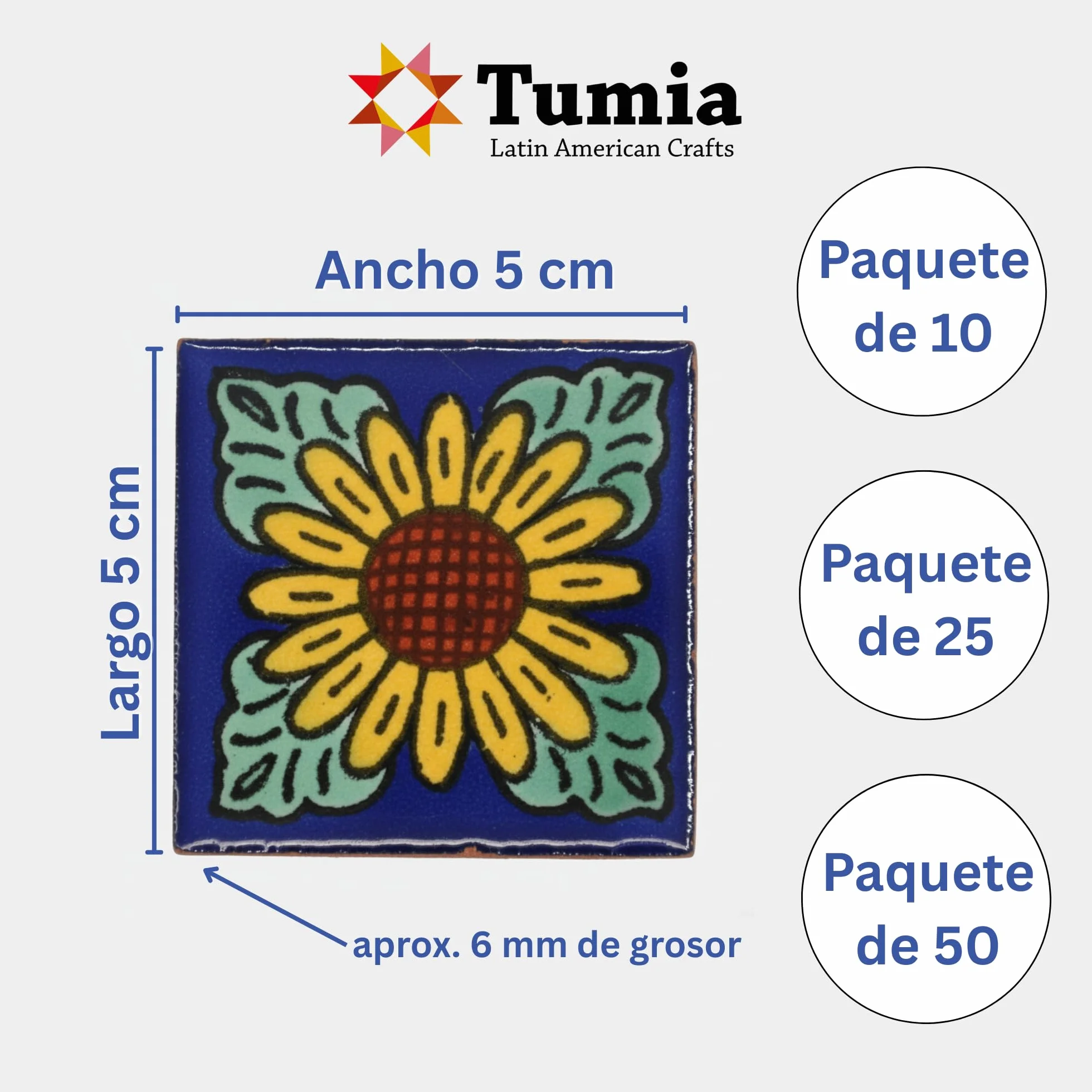 Tumia LAC - Azulejos Talavera Mexicanos Artesanales Estilo Isabella - Ceramica para Manualidades y Salpicadero Cocina Bano - Azulejo Individual