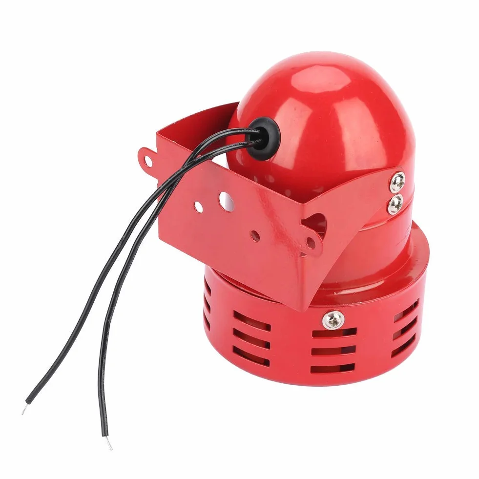 Sirena Alarma 220V 120DB Mini Alarma de Motor Rojo Protector Eléctrico de Sonido Industrial de Metal MS-190 contra Robo para Fábrica, Construcción