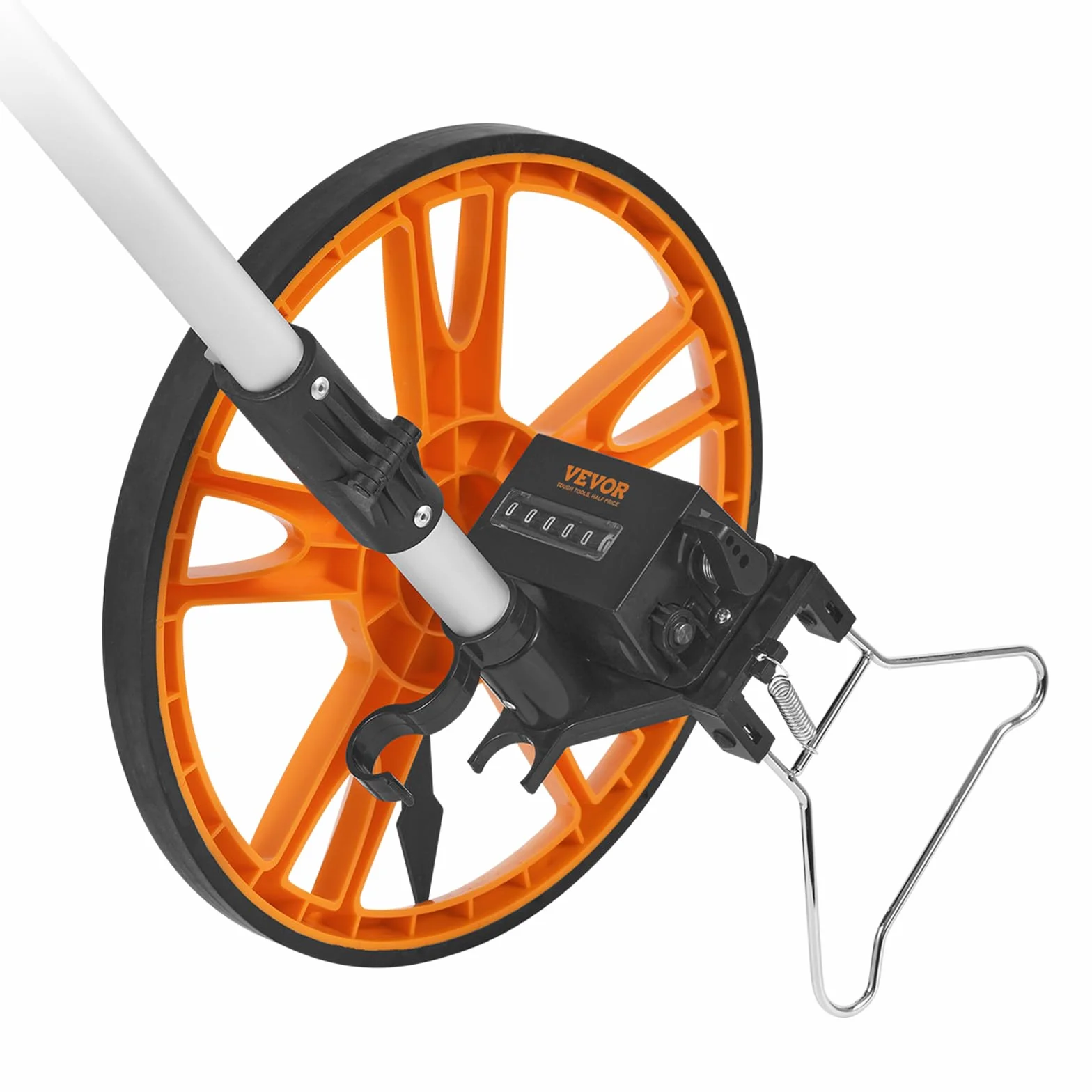 VEVOR Odómetro de Rueda para Medición de Distancia Diámetro de Rueda de 317,5mm Topómetro Medición de Distancia Mango Telescópico de 100-40cm Rango de Medición de 99999,9 pies con Mochila para Caminos