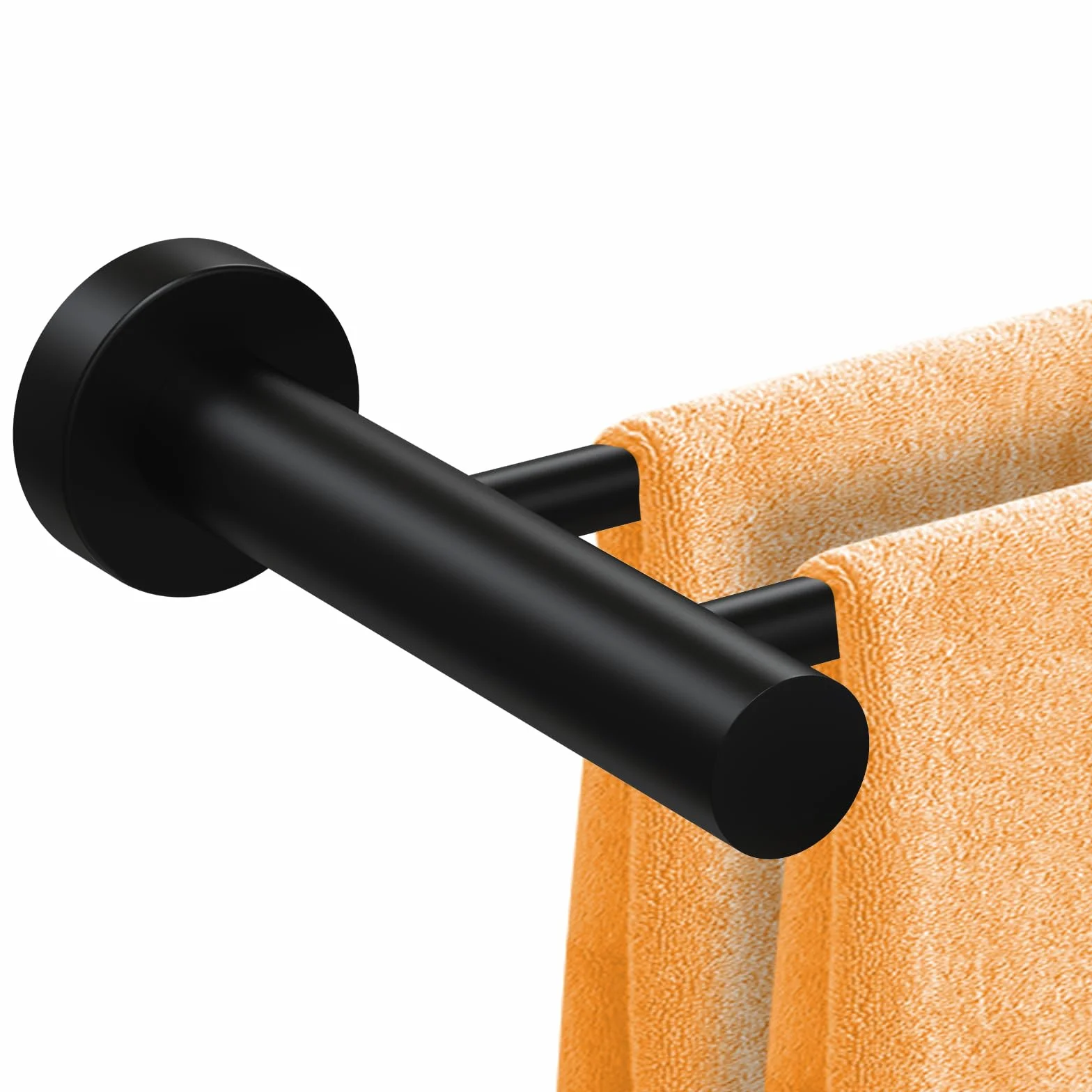 Toalleros Pared Toalleros Baño Toallero Barra Toalla de Mano Toallero Ajustable Retráctil 43-72CM para Montar en la Pared, toallero de Barra para Cocina, baño, Inodoro, Negro (Barra Doble)