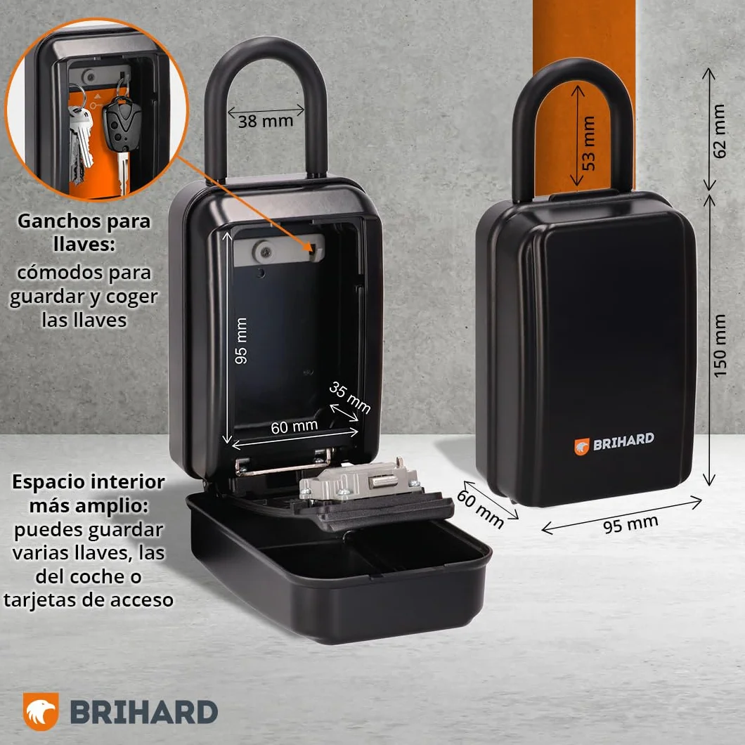 Caja Seguridad Llaves All Season Shackle XL, Portátil con Grillete Extraíble, de Exterior con Cubierta Impermeable, con Cierre de Combinación para Llaves de Casa y Coche, Tarjetas de Acceso
