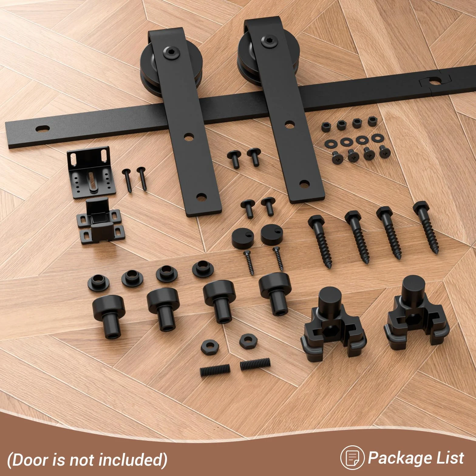 5FT/153cm Mini Herraje para Puerta Corredera Kit para Soportes de TV de una sola Puerta, Armario Pequeño (Sin Puerta de Gabinete)