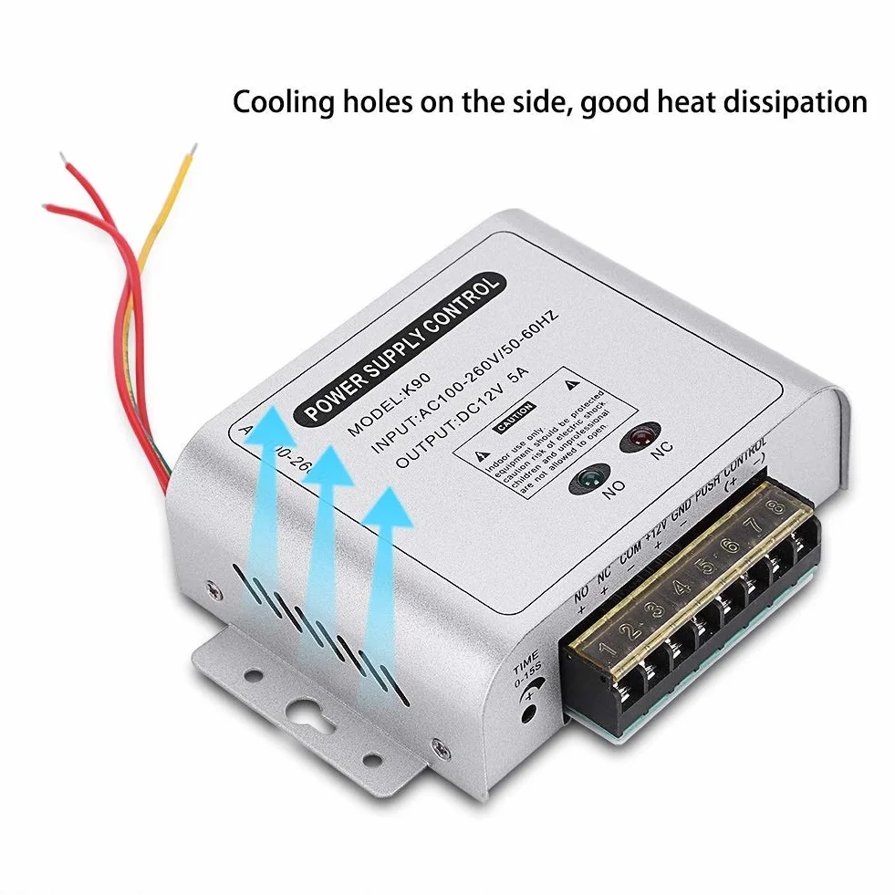 K90 de Control de Acceso de 12 V Fuente de alimentación Batería de Respaldo para cerraduras eléctricas Cerraduras magnéticas Teclados Sistemas de Seguridad de intercomunicación