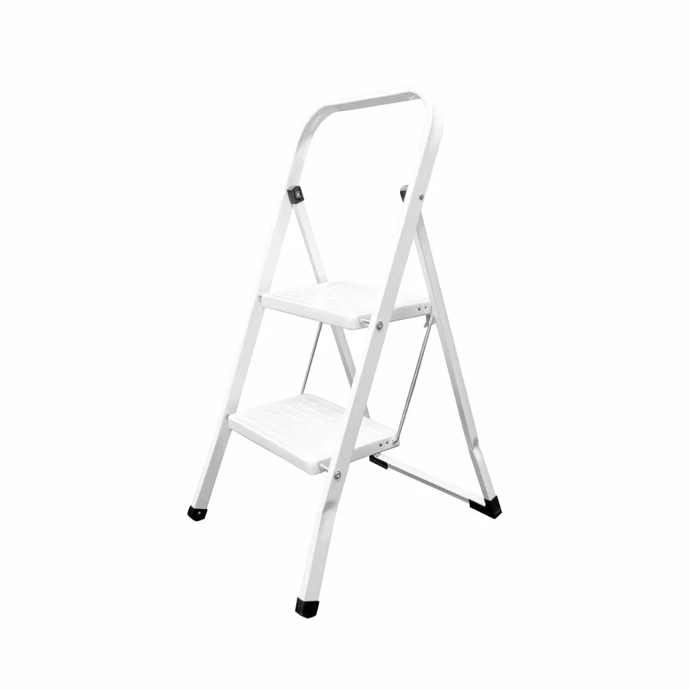 Escalera Domestica Aluminio 2 Peldaños, Escalerilla Blanca