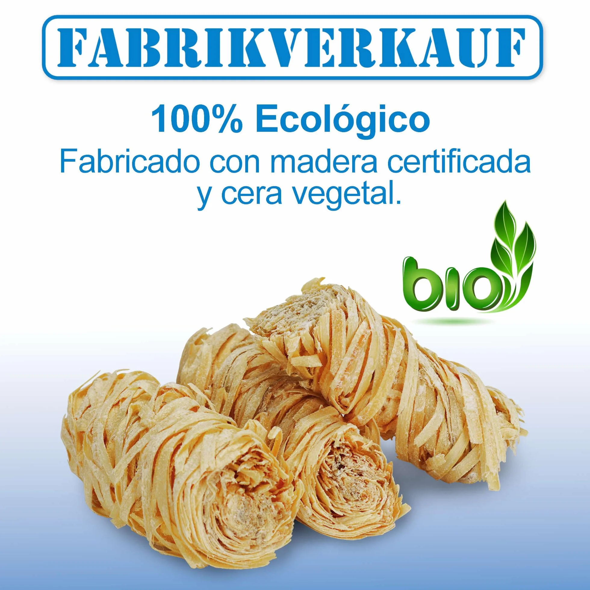 FABRIKVERKAUF (10 kg / 800 Piezas) Encendedor ecológico para chimeneas y barbacoas - Madera Natural y Cera Vegetal - Lana de leña, Pastillas de Encendido - Ideal para Chimenea, Estufa, Fuego, Fogatas