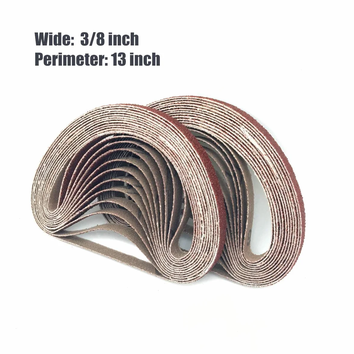 Bandas de lijado de 3/8 x 13, correa lijadora de aire de óxido de aluminio de grano 40, paquete de 24