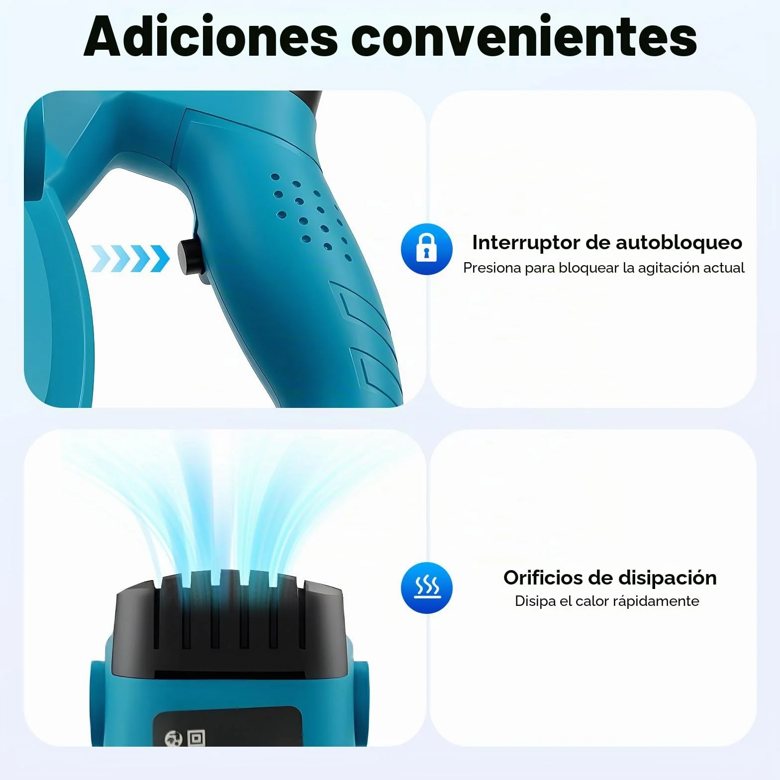 Mezclador de mortero eléctrico de 1400W con ajuste de 6 velocidades, 1200 RPM. Batidora de mano con paletas dobles y mango antideslizante, mezclador de mortero para pintura, yeso, cemento, adhesivo y