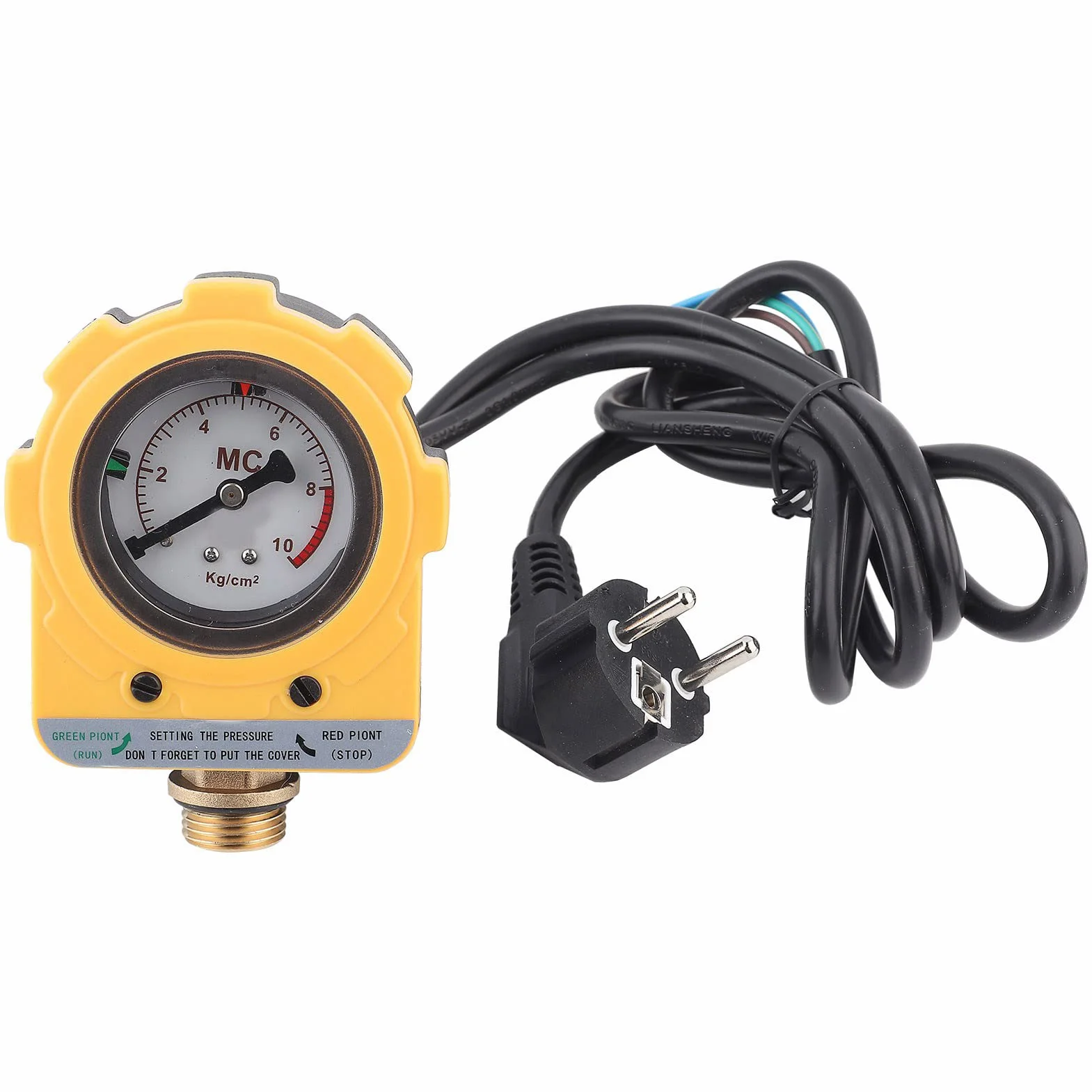 220 V 0~10 Bares Interruptor Electrónico Unidad De Interruptor De Presión Ajustable Para Bomba De Agua (Enchufe De La UE)