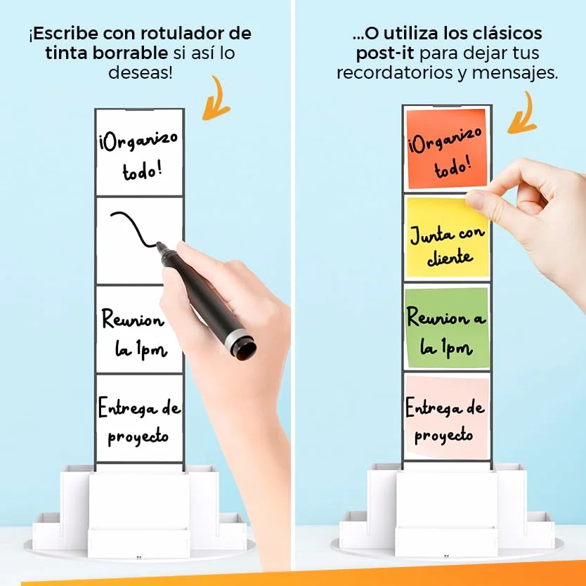 Planificador Semanal con TORRE y PIZARRA - Organizador Semanal, Calendario de Estudio - Ahorra Espacio