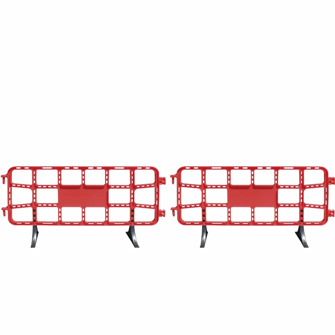 PAL | Valla de Obra Peatonal de Plástico 2 metros Roja | Diseño Innovador y Sin Mantenimiento | Fácil Transporte y Almacenamiento | Ideal para Seguridad y Publicidad, Rojo - (2- Vallas)
