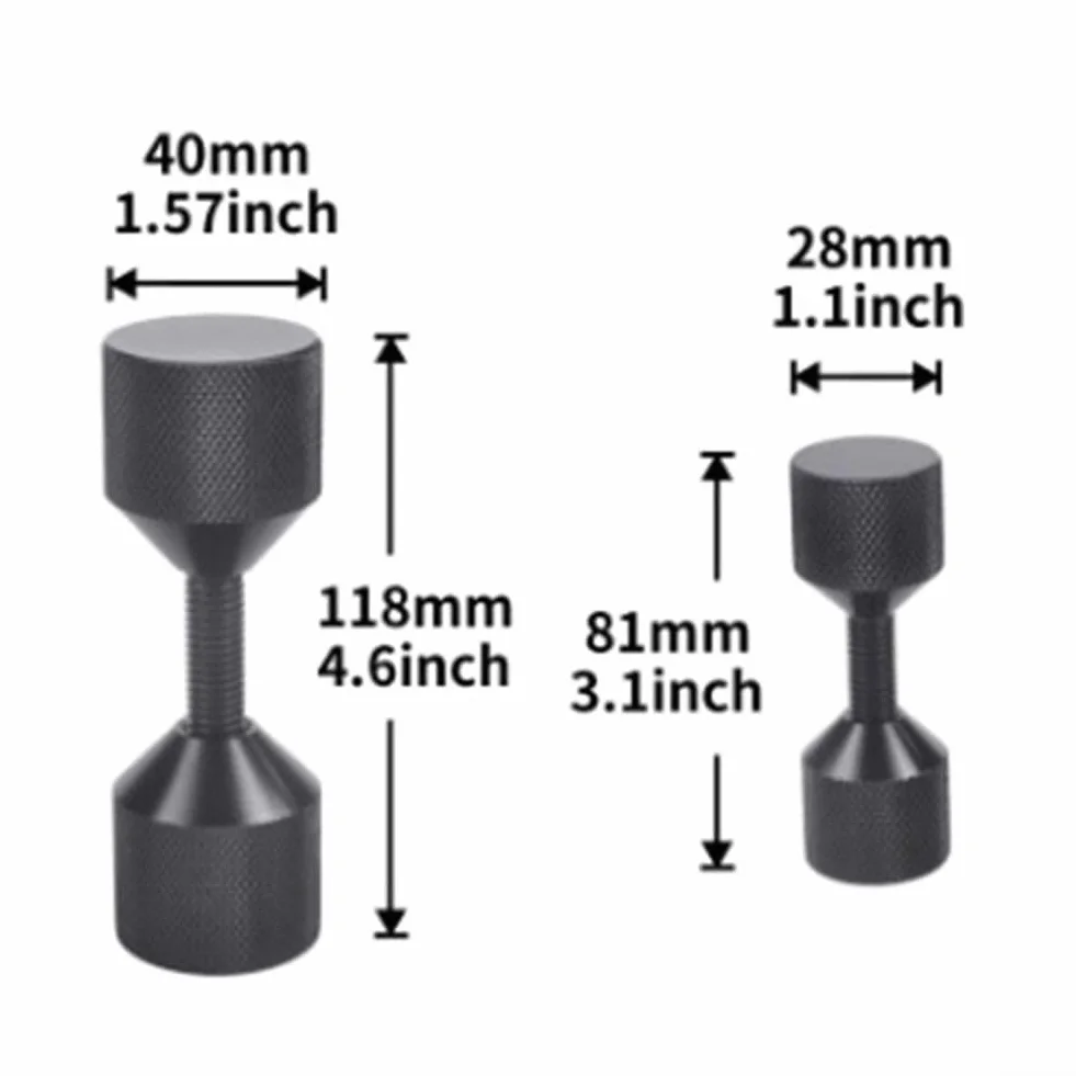 Juego de pasadores de posicionamiento de dos agujeros de brida de aluminio con nivel integrado para alineación de tuberías de 1-1/8 pulgadas degradado de agujero rojo negro (negro, 4 piezas)