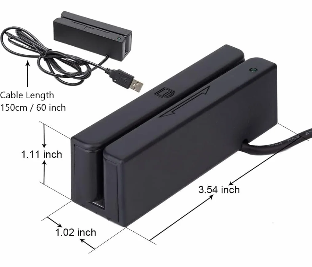 Lector de Tarjetas Magnéticas MSR100 USB Mini 3 Pistas Hi-Co