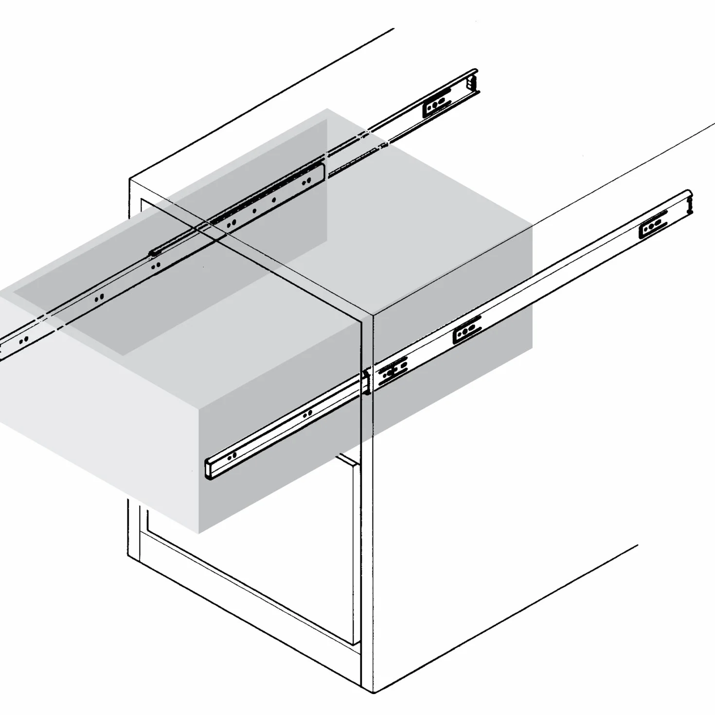 Gedotec Guía de bola accuride 3832 SALIDA COMPLETA ladenauszug Longitud 150-700mm Capacidad de carga hasta 45KG ACERO GALVANIZADO con enclavamiento en cerrado Posición