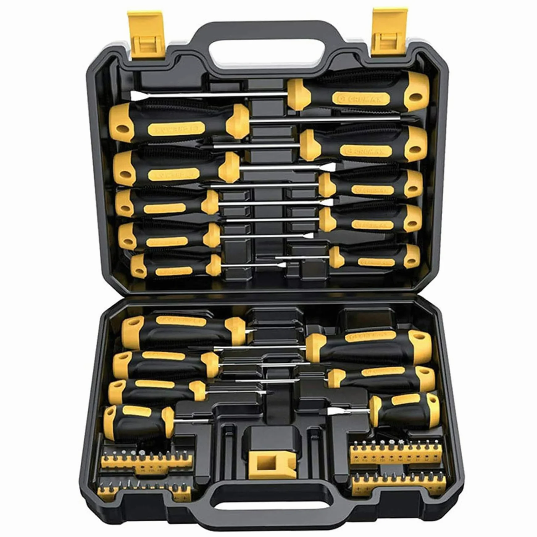 Juego de destornilladores magnéticos, juego de destornilladores de 57 piezas con estuche, herramientas manuales de destornillador con puntas de 40 piezas