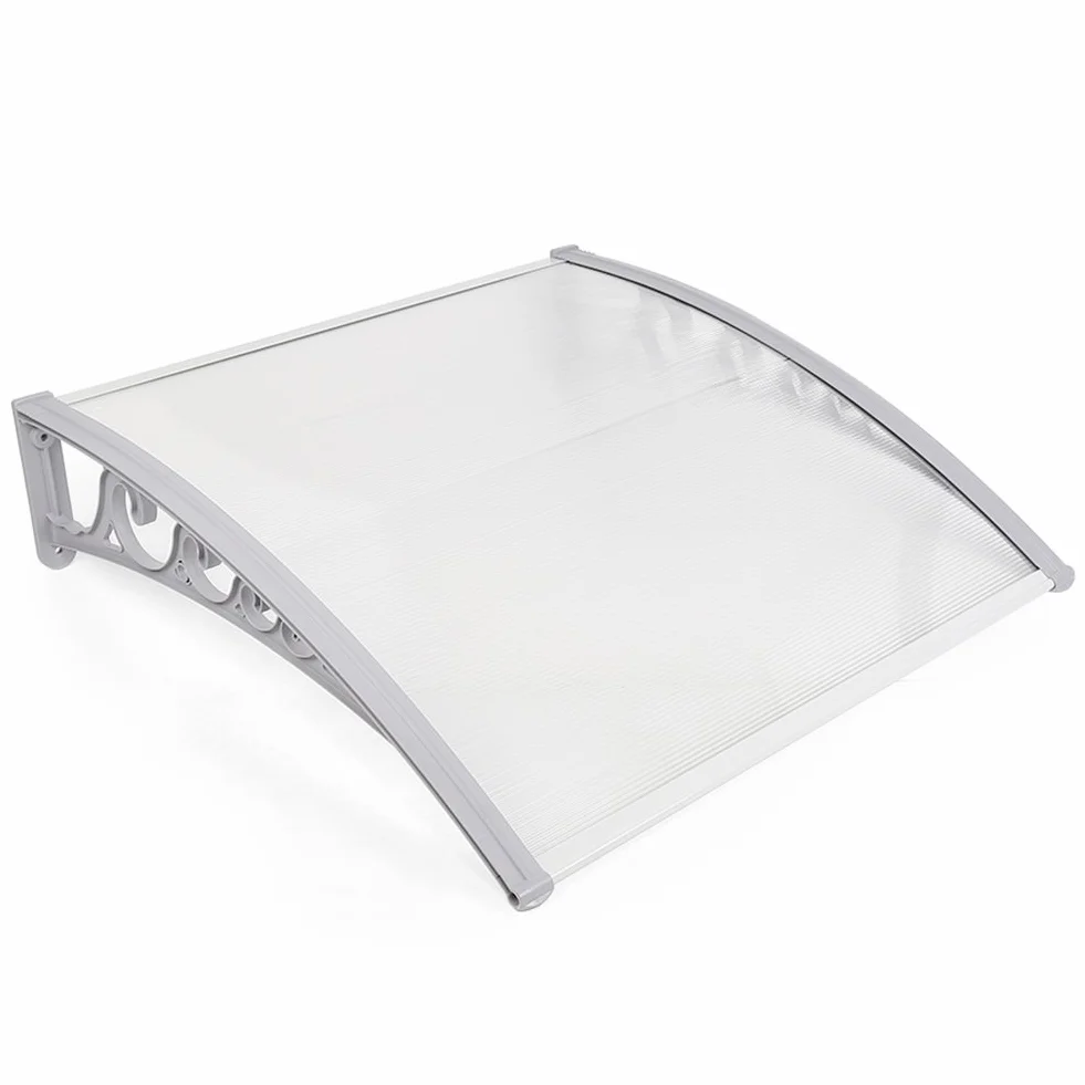 Toldo para puerta, toldo de entrada, marquesina modular de policarbonato para exteriores (60 x 100 cm)