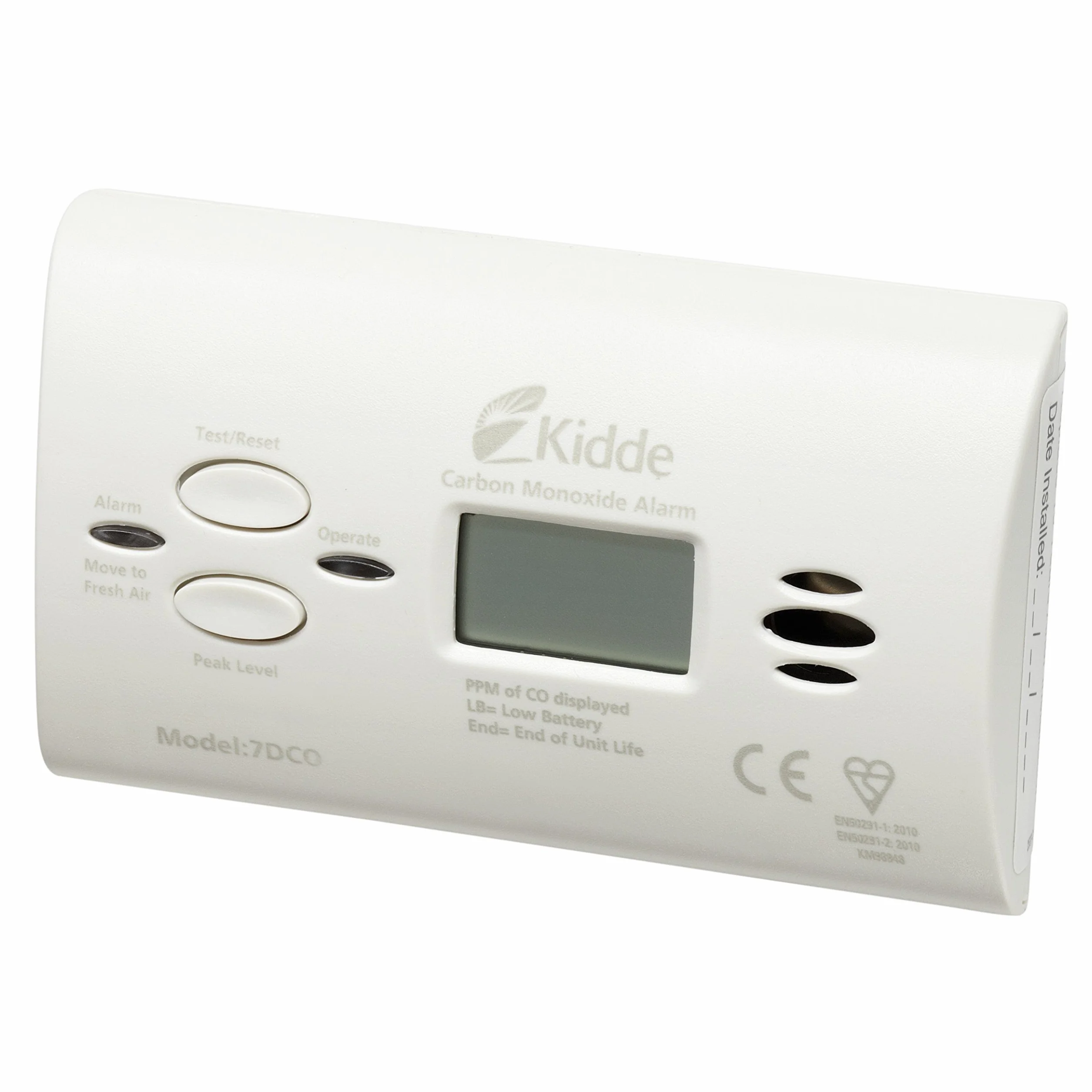 Kidde 7DCOC - Alarma de monóxido de carbono pantalla digital de sensor 10 años y una garantía