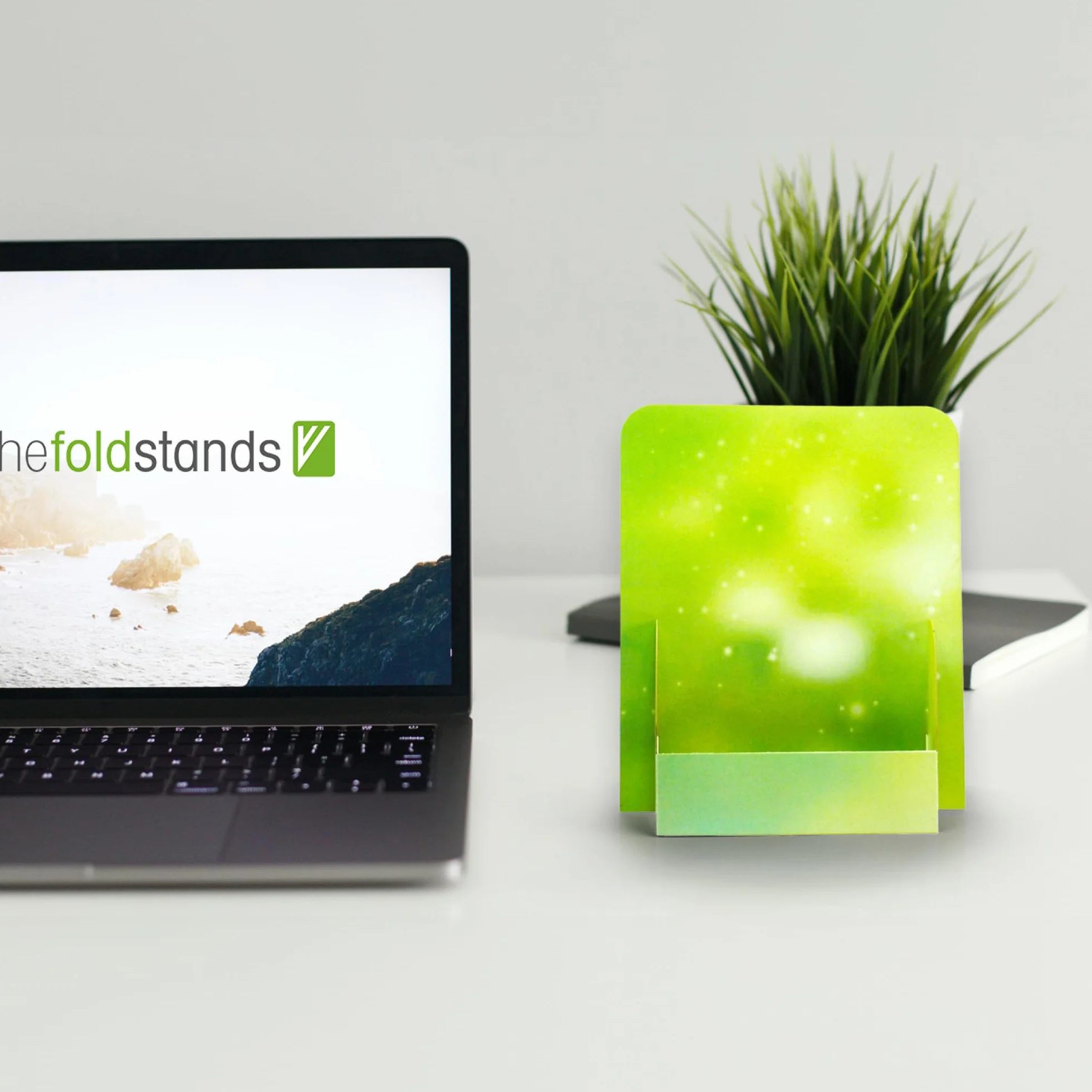 Green Design Soportes Plegables para Folletos DIN A6 Flyer Vertical 14,8 x 21 cm Eco Cartón FSC