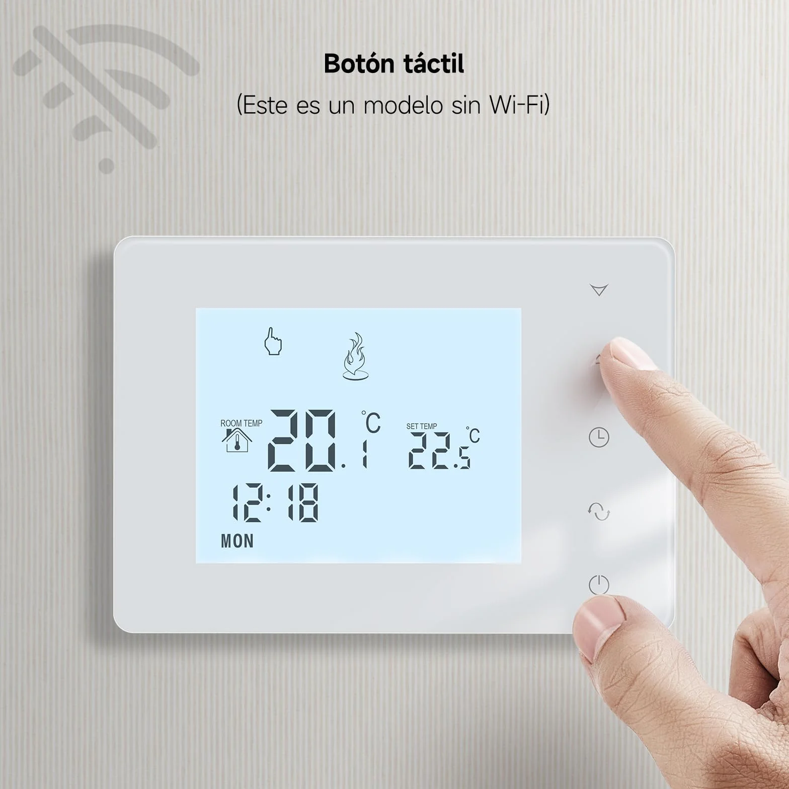 Beok - Termostato para caldera de gas de 2 cables, termostato de pared, termostatos programables con cable, termostatos de ambiente, alimentación por pilas 2 AA, sin función WiFi, batería no incluida