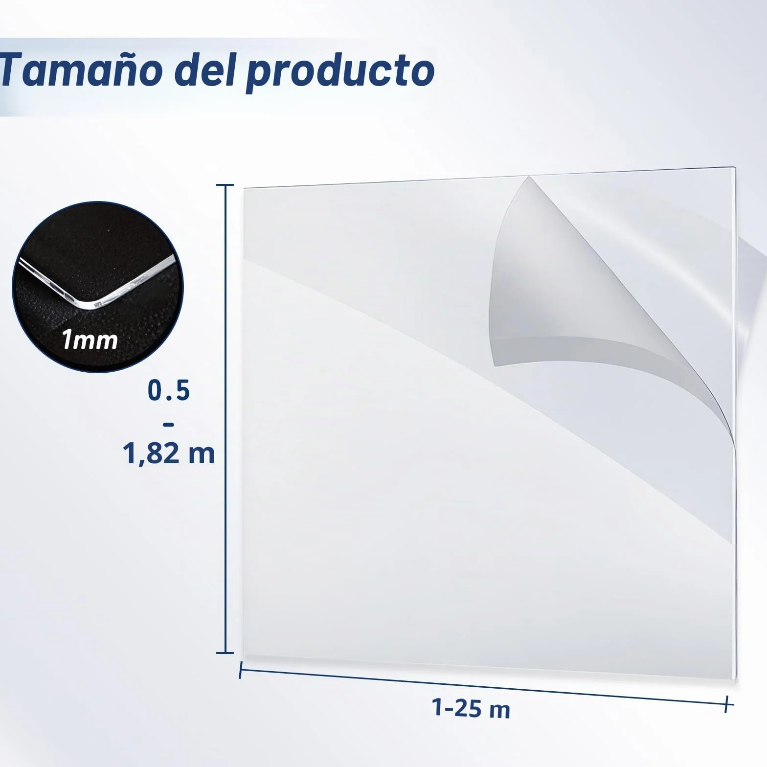 Placas de Policarbonato Transparente, Paneles Tejados de Plastico Exterior, Hoja Metacrilato PC Placa Acrílica Transparente, Cubierta de Reemplazo para(1-25 Metros Opcional)