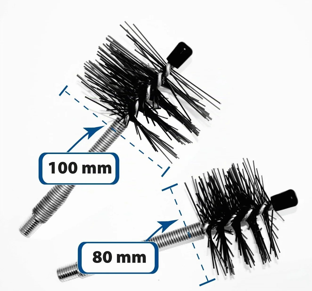 ULTRABrush | Limpieza de chimeneas. Kit de limpieza para estufa de pellet. Escobilla para deshollinador compatible con todo tipo de chimeneas. Incluye dispensador para un uso rápido y práctico.