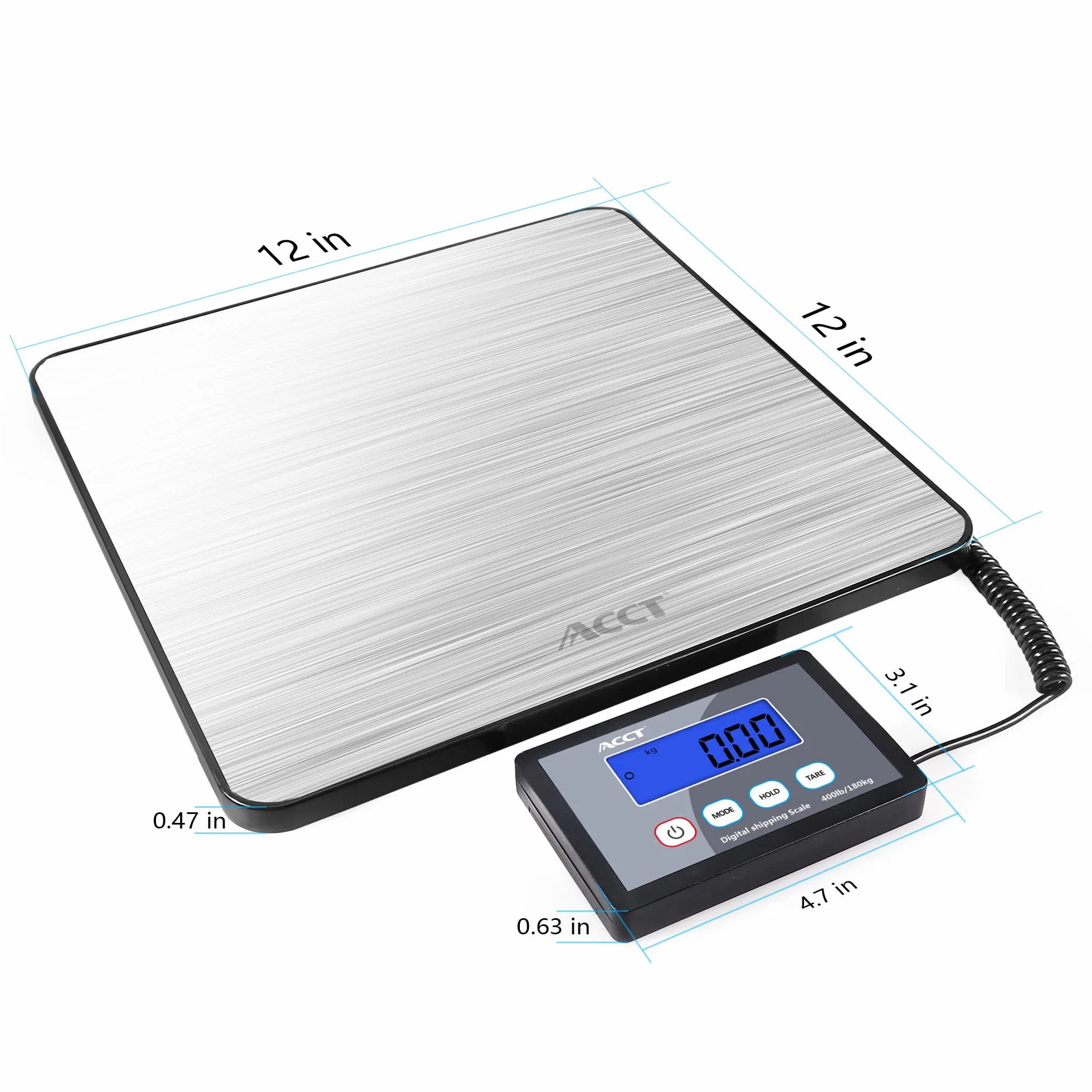 Balanza Postal 400lb con Función de Retención, Apagado Automático y Tara, Balanza de Envíos para Paquetería, Pequeña Empresa, Equipaje, Oficina