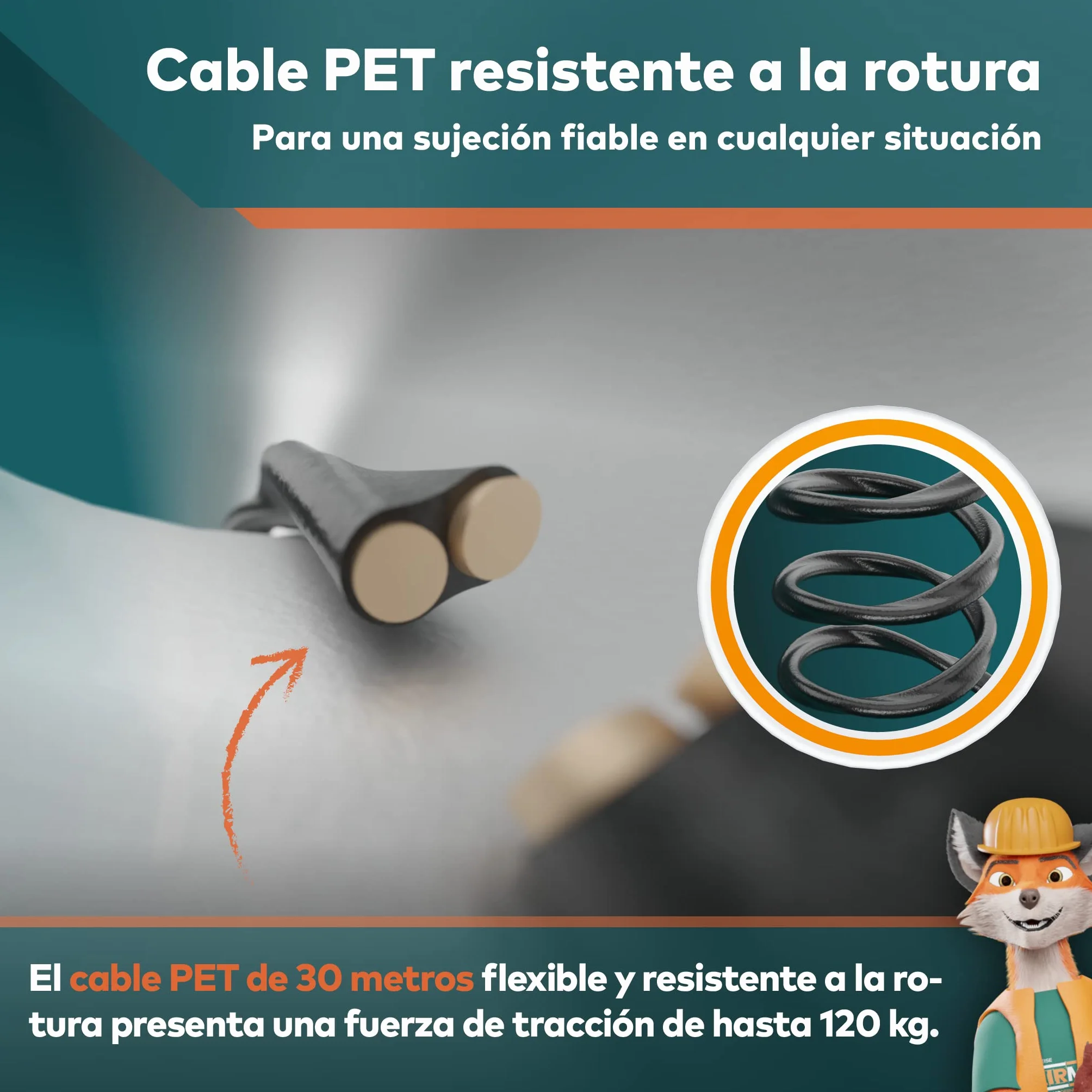 La sofisticada guia pasacables 30 M para tubos huecos de FAIRMO - Guia pasacables profesional PET de 4 mm incl. 5 cabezales - Guía pasacables resistente - Para trabajar eficazmente