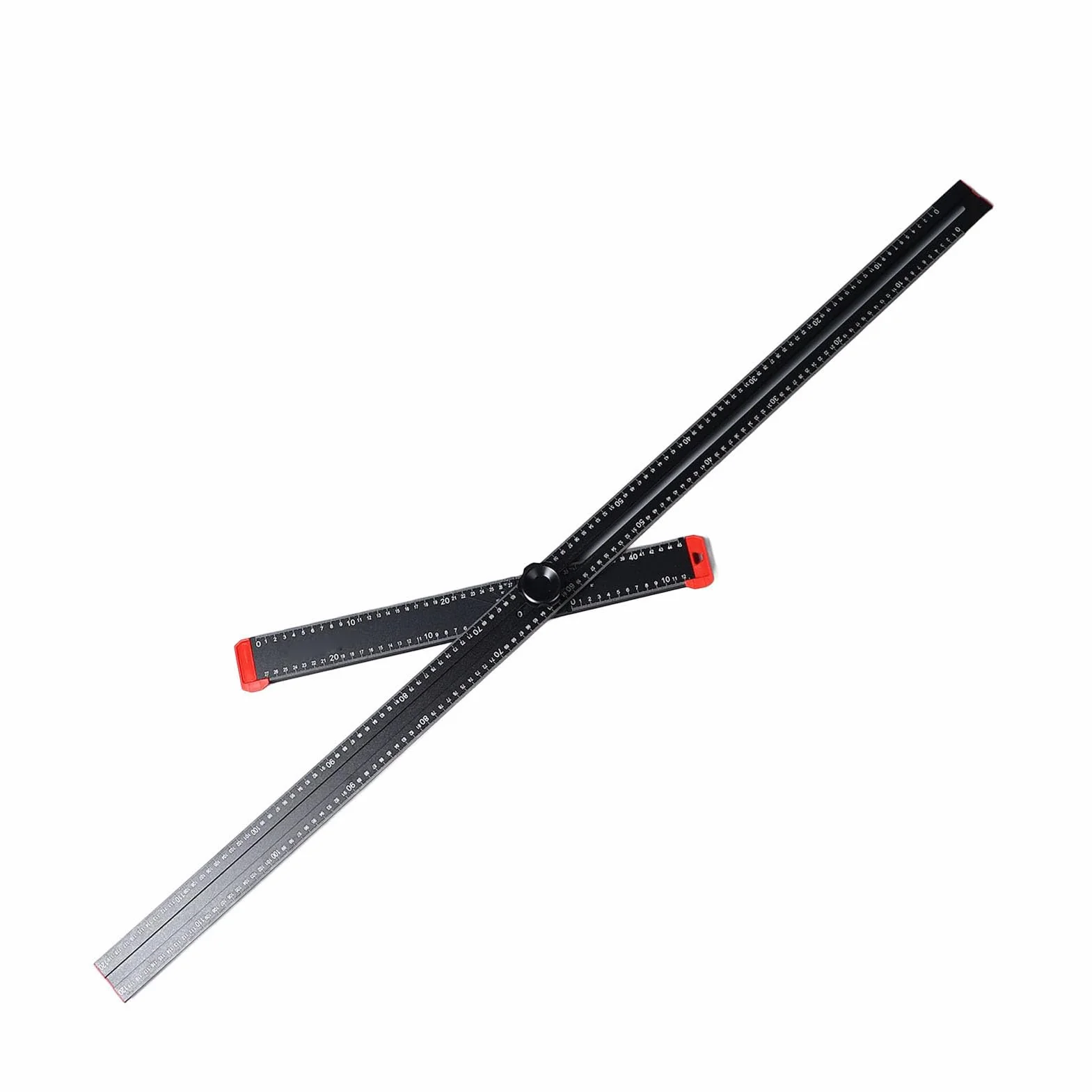 Regla de ángulo Combinada 2 en 1, Regla en T Multifuncional Tipo T Ajustable Negra de 120 Cm Adecuada para Carpintería, Construcción de Edificios y Otras Medidas de Proyectos