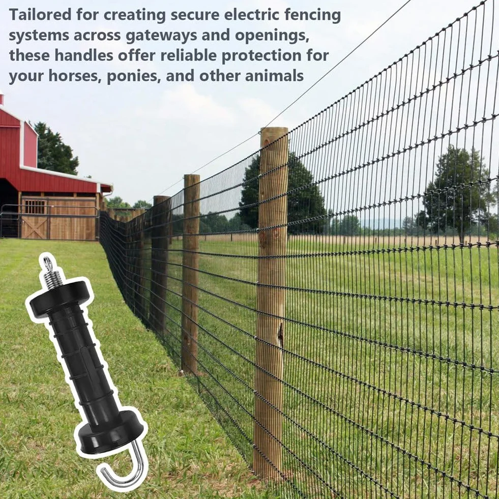 Manija de Puerta de 10 Piezas para Cerca EléCtrica, TensióN de Resorte Aislado, Accesorios de Repuesto para Cercas, para Puertas de Pasto