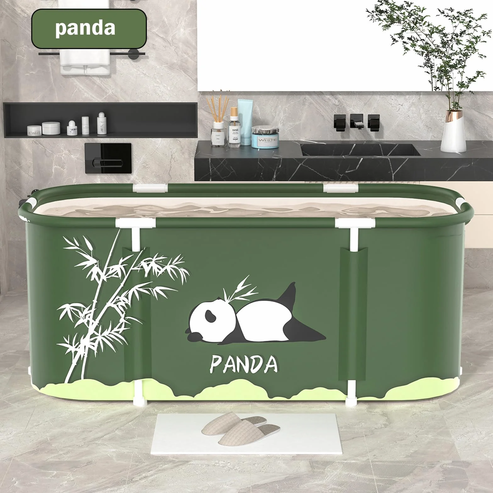 Bañera plegable Wrwache, 115 CMFaltbare Bañera para ducha, 6 capas de construcción de sujeción,Bañera de pie para parejas para ducha, baño caliente, baño de hielo