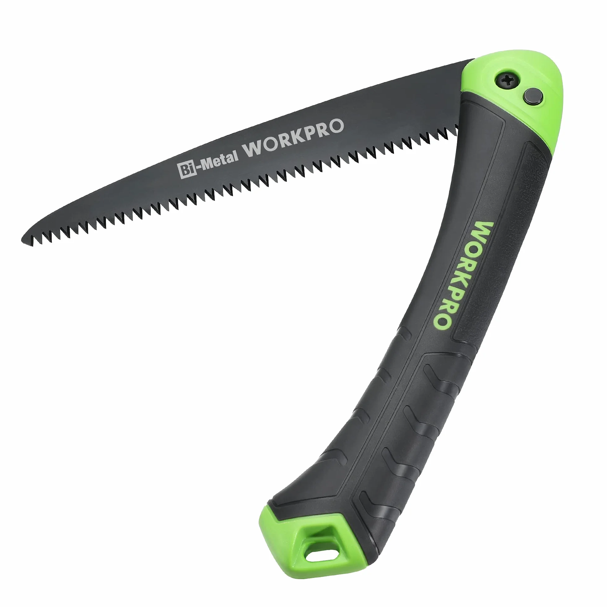 WORKPRO Sierra de Podar, Sierra Plegable, Serrucho de Poda con Bloqueo Seguro, Hoja de Sierra Bi-material D6A y M2, Sierra Plegable de Agarre Suave para Madera, Jardinería