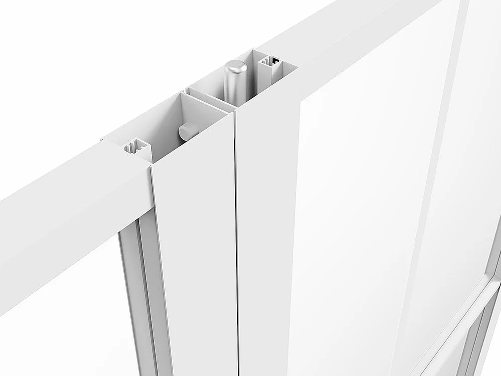SEROTO - Bloque de puerta reversible con dos hojas de aluminio y vidrio templado, 2 x 204 x 73 cm, color blanco
