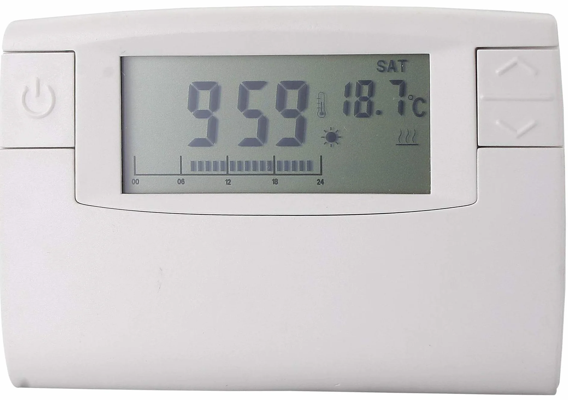 Electraline 59219 - Cronotermostato Digital avanzado con 24 programas para Tres Niveles de Temperatura, Confort, Ahorro energético, Vacaciones (anticongelante) de Pared, Blanco