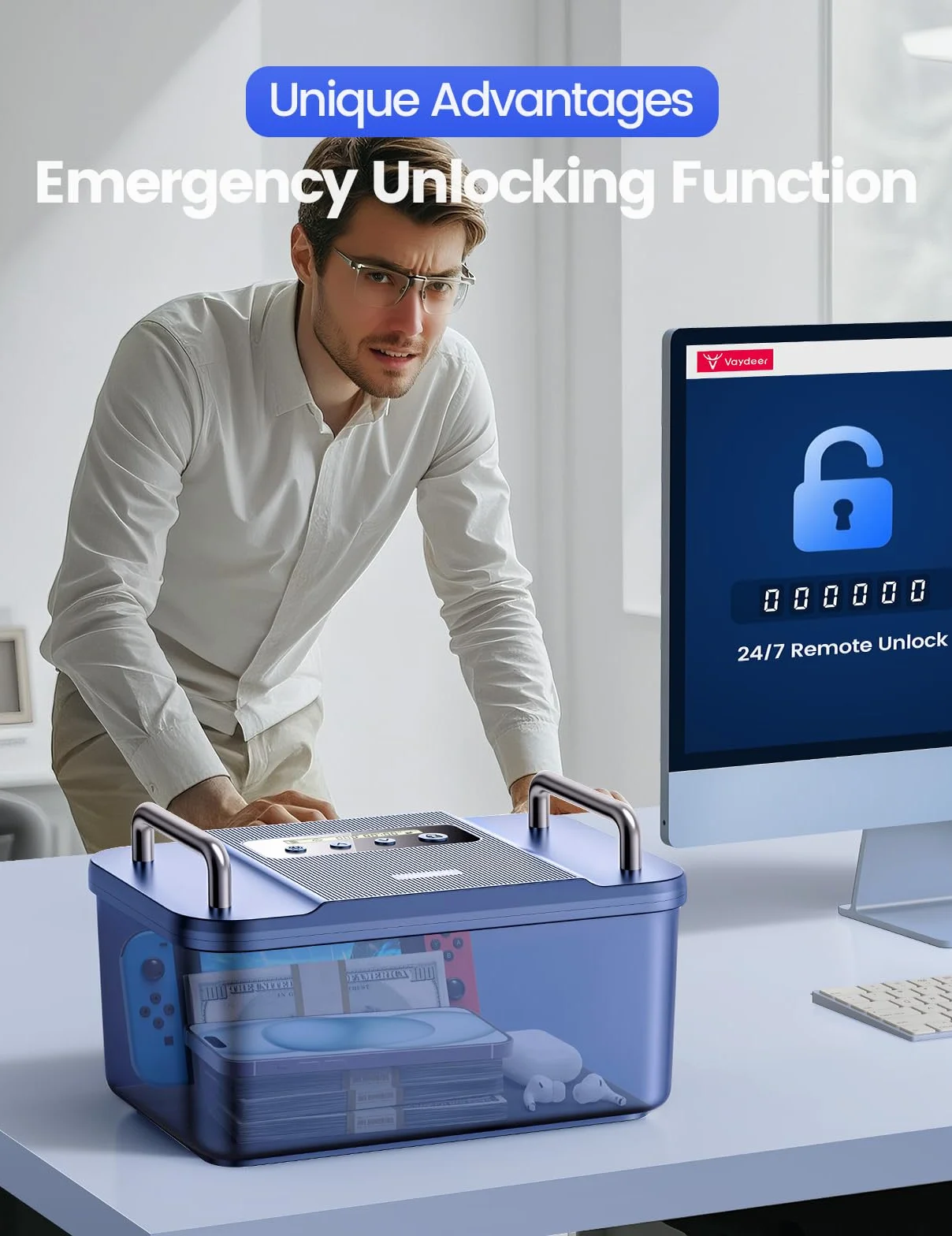 VAYDEER Caja de seguridad para teléfono móvil con temporizador