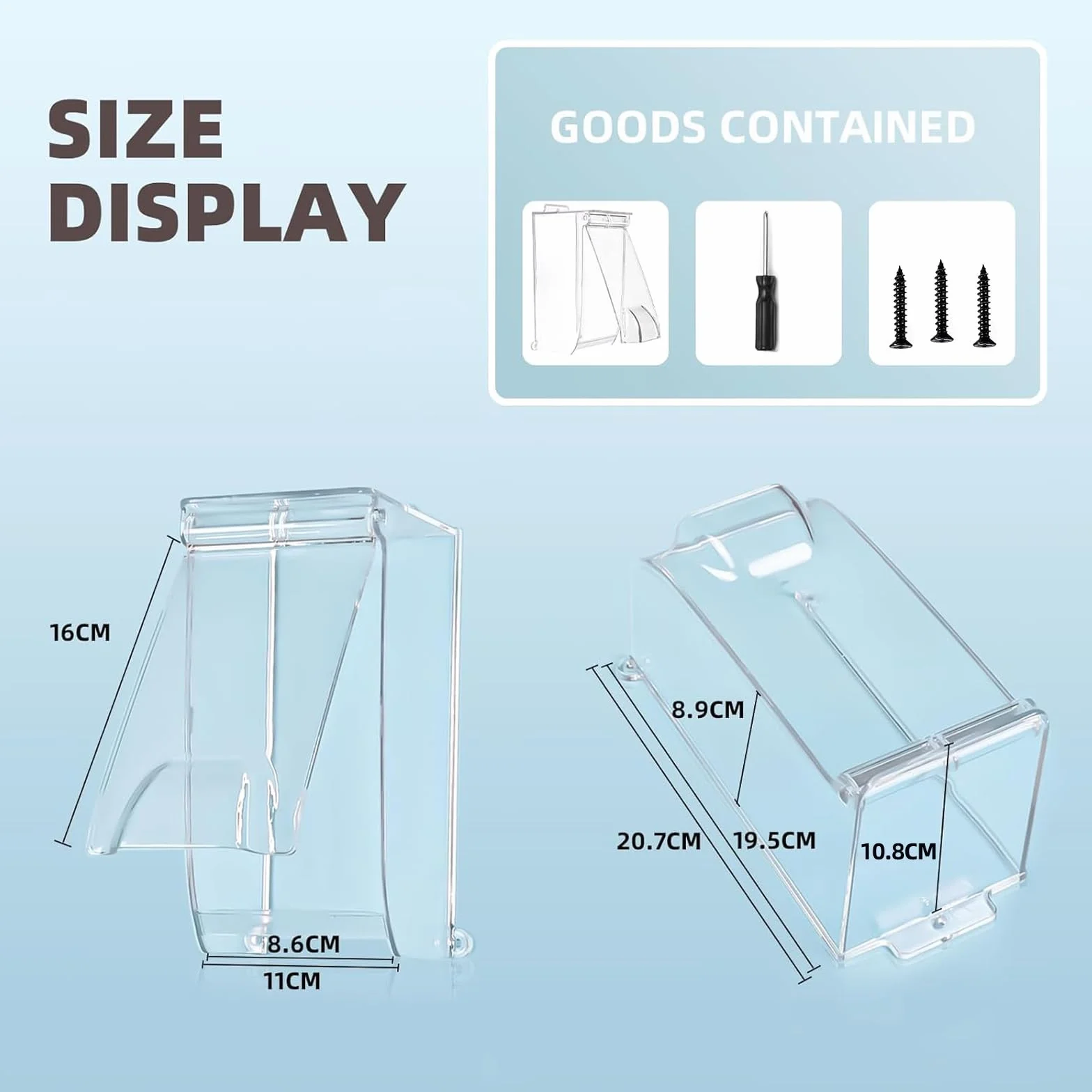 Cubierta Transparente para Timbre con Tapa abatible contra la Lluvia, protección contra la Intemperie, Cubierta de Control de Acceso con Huellas Dactilares, Compatible con Timbre con Video/b