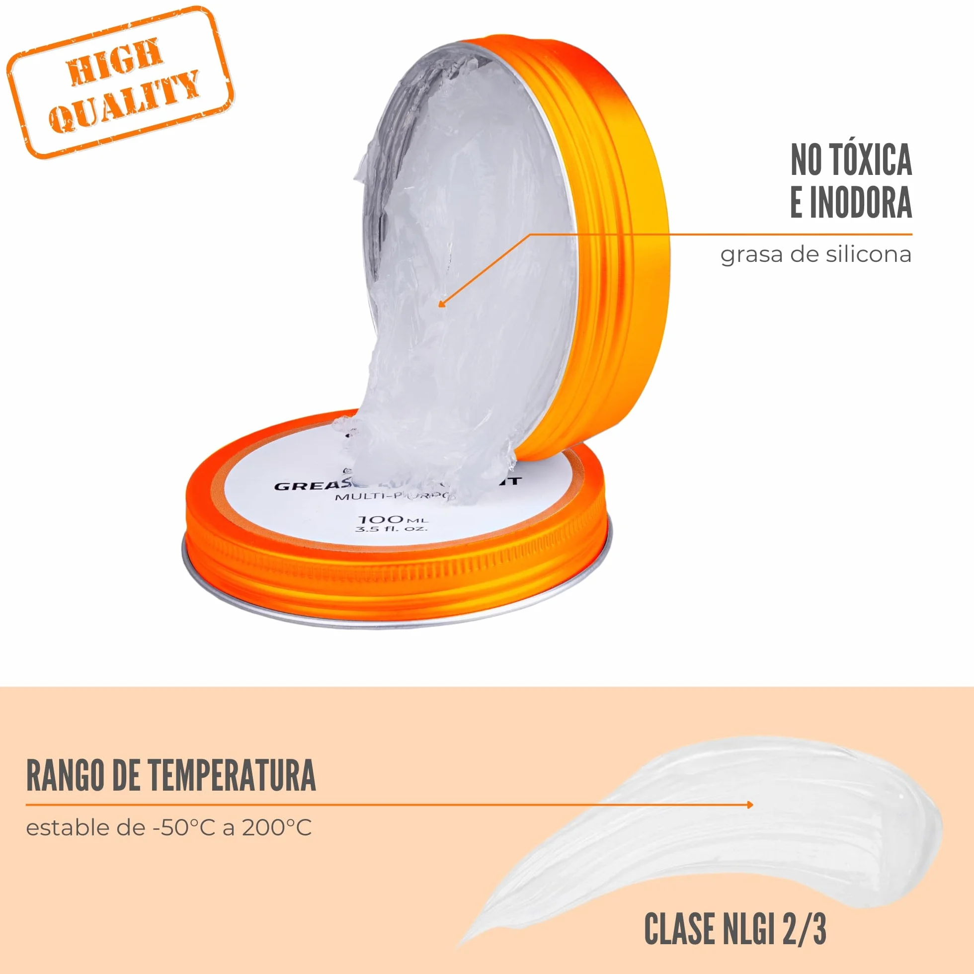 Prounol 100% Grasa de silicona, grasa dieléctrica de uso general, grasa de caucho HT impermeable (100 ml)