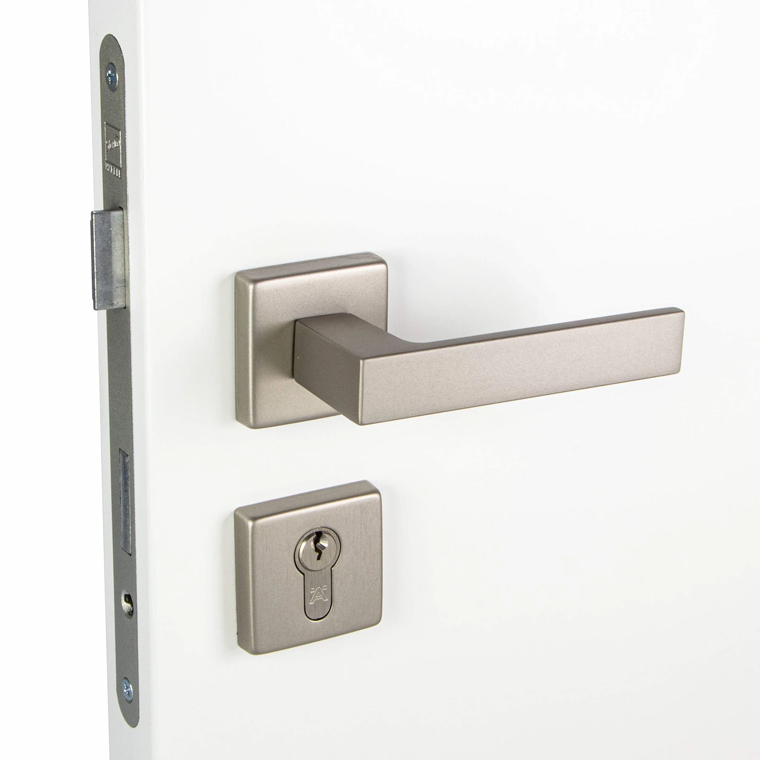 Gedotec Manija de aluminio para puerta de acero inoxidable – PUSH 1317 Ö BB – Barras de colores – Par de manijas plateadas para puertas interiores – 1 juego – Manija de puerta con material