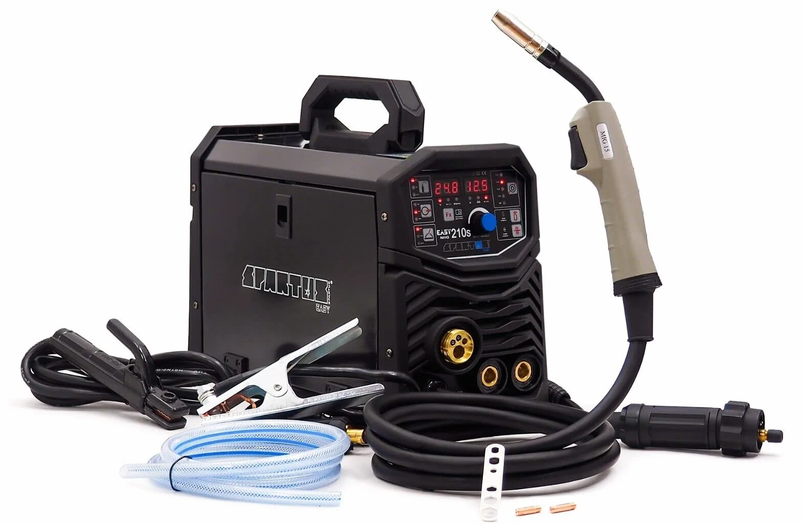 Spartus® EasyMIG 210S MIG/MAG 200 Amp Synergia Inverter TIG Soldador 3 en 1 230 V Gaslos