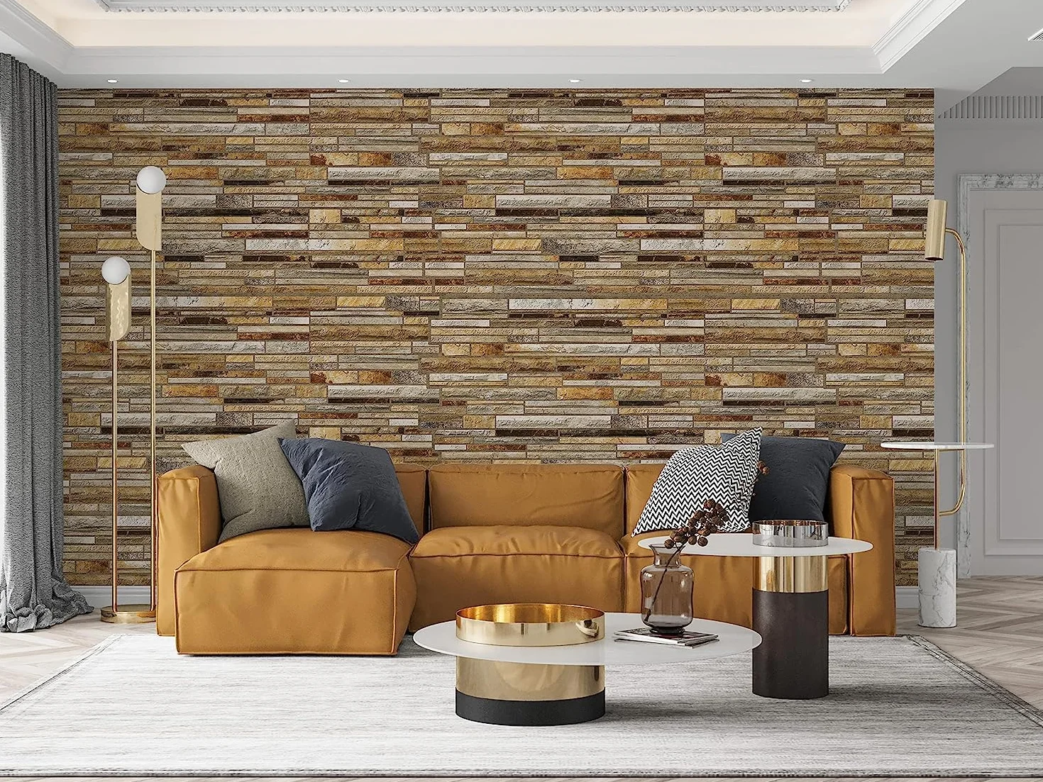 Grace Baltic Paneles de pared 3D para decoración de paredes interiores de PVC (oro 50)