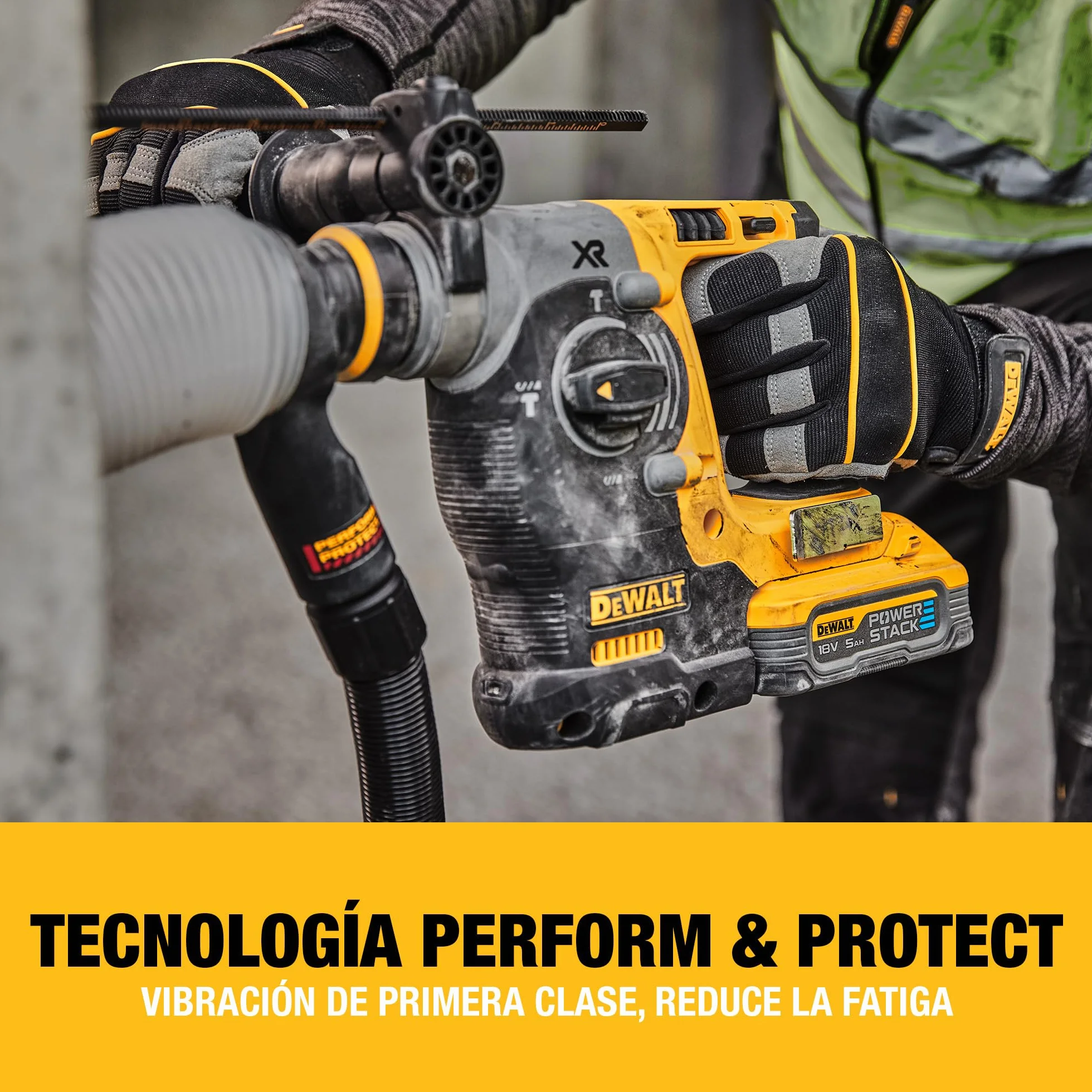 DEWALT Taladro Percutor Sin Escobillas SDS-Plus XR 18V de 24mm, No incluye Batería ni Cargador, DCH273N-XJ