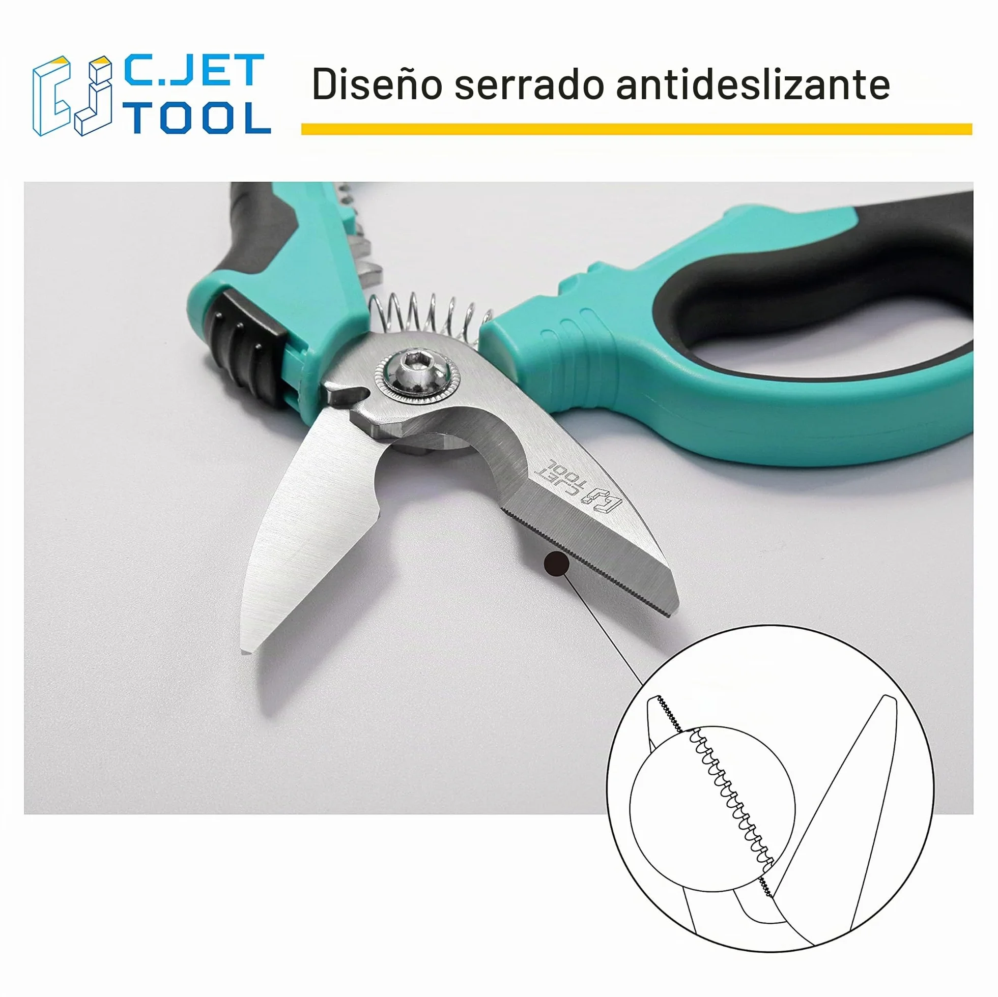 C.JET TOOL Tijeras de Electricista 8"/200 mm, Acero Inoxidable, Angulares, Cortador de Alambre, Profesionales de Alta Resistencia para Cortar Cables de Cobre y Aluminio