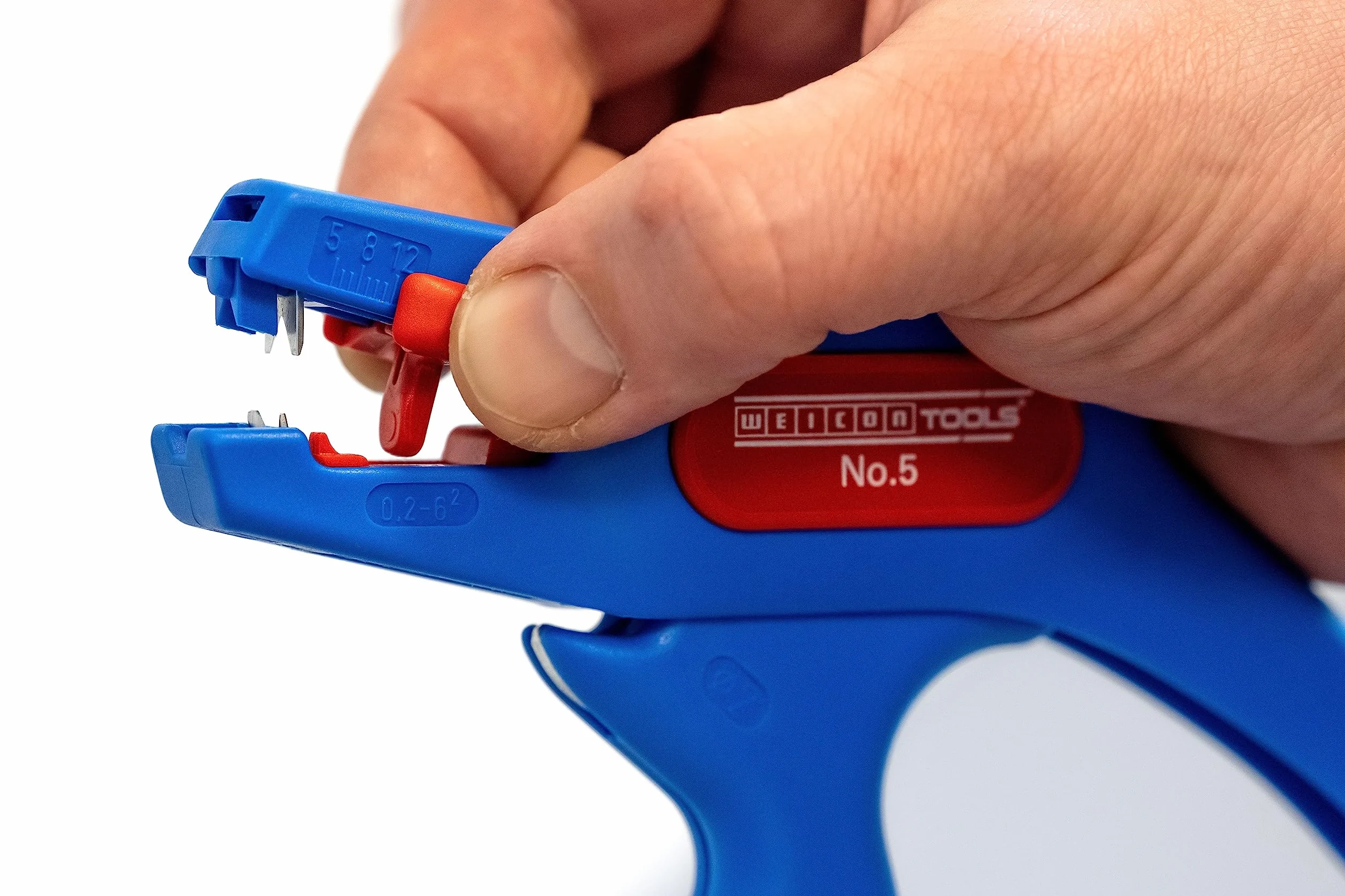 WEICON TOOLS Nº 5 - Juego de 2 pelacables automáticos, 0,2 – 6 mm², pelacables con cortador lateral de hasta 2 mm