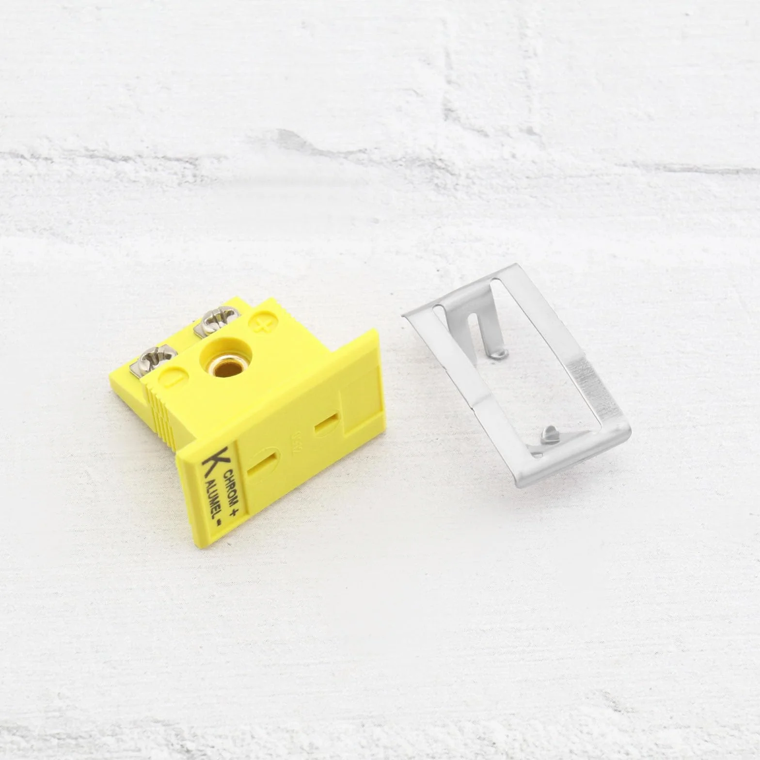 OTOTEC 4 Juegos de Conectores de Cable de Termopar Tipo K con Panel Minienchufe Amarillo con Instalación de Panel MPJ-KF de 21mm X 24mm X 14mm