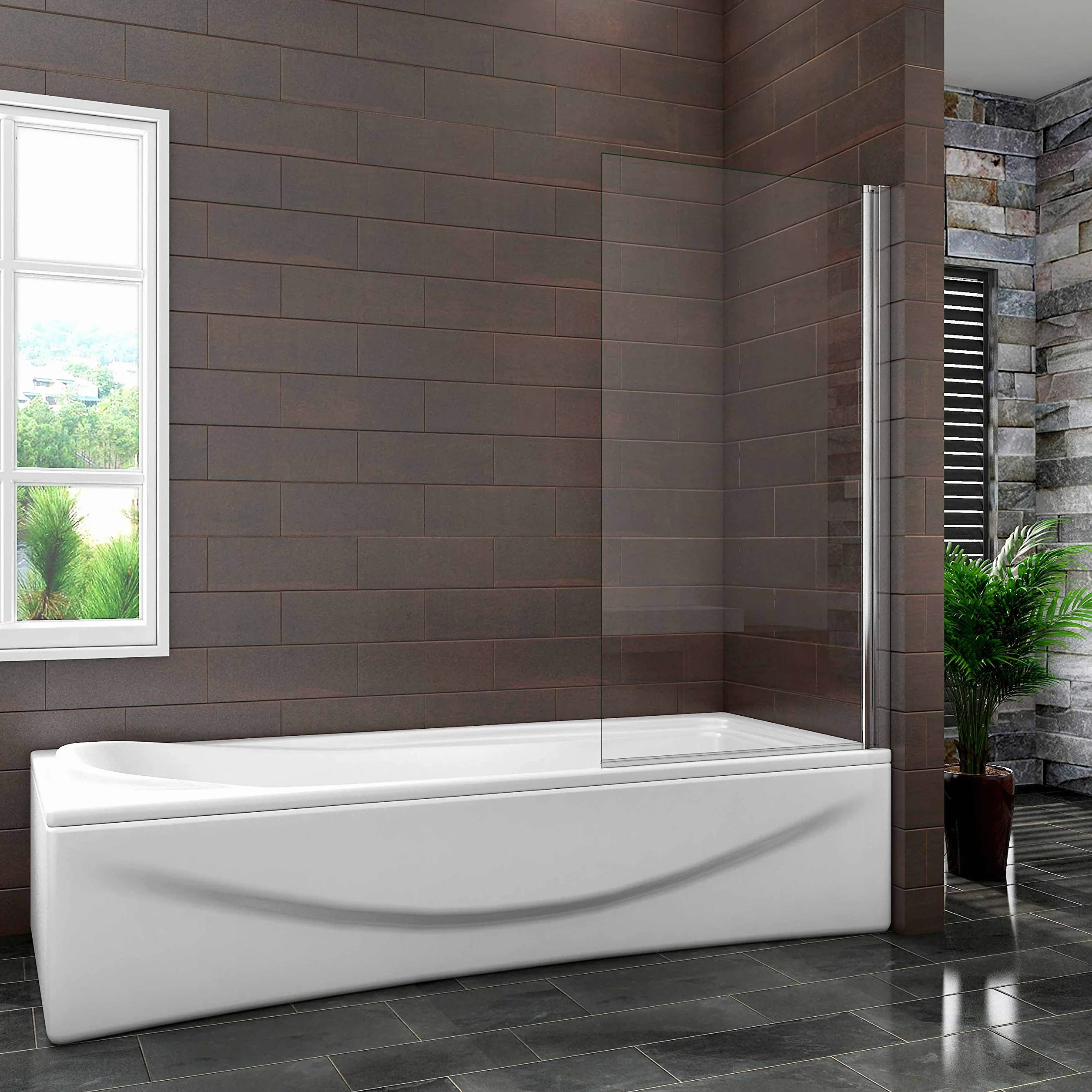 Mampara Bañera Abatible 1 Hoja Pivotante Cristal 6mm 80x140cm